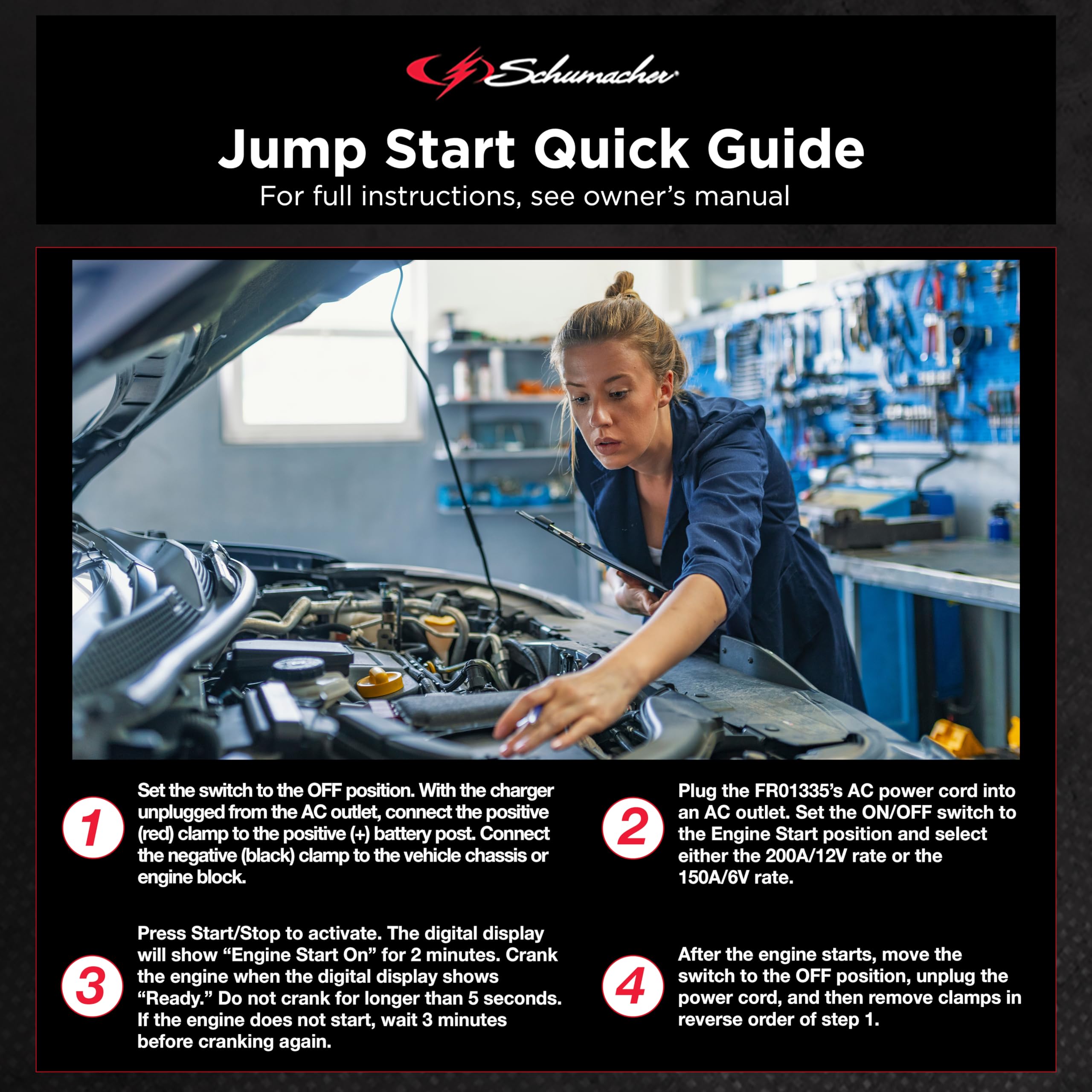 Schumacher Battery Charger, Engine Starter, Boost Maintainer, And Auto Desulfator - 150/200 Amp, 40 Amp Boost, 6V/12V - For Cars, Trucks, Suvs, Rvs, And Farm Equipment