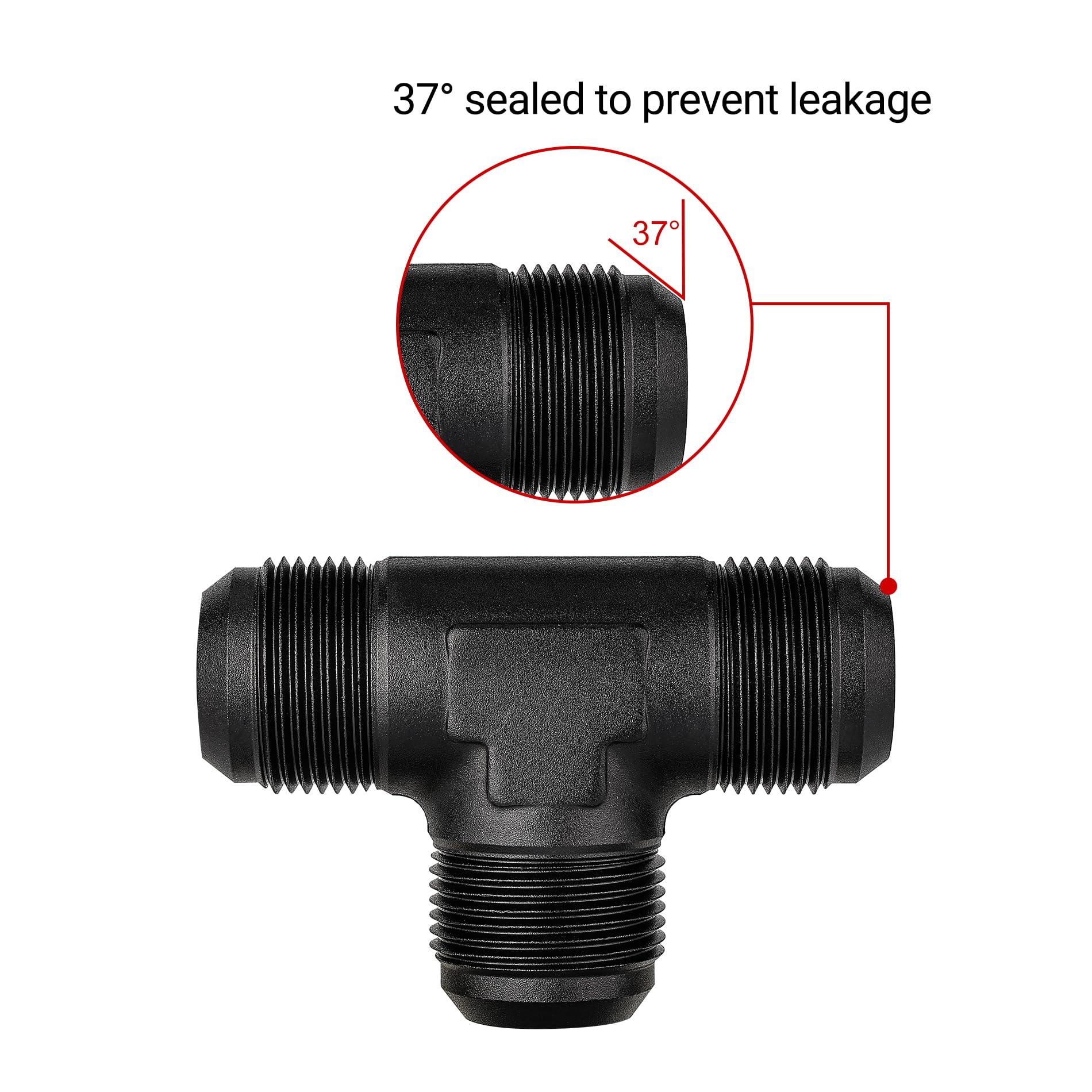 Evil Energy 16An Male Flare Tee Fitting Adapter T Union Aluminum Black