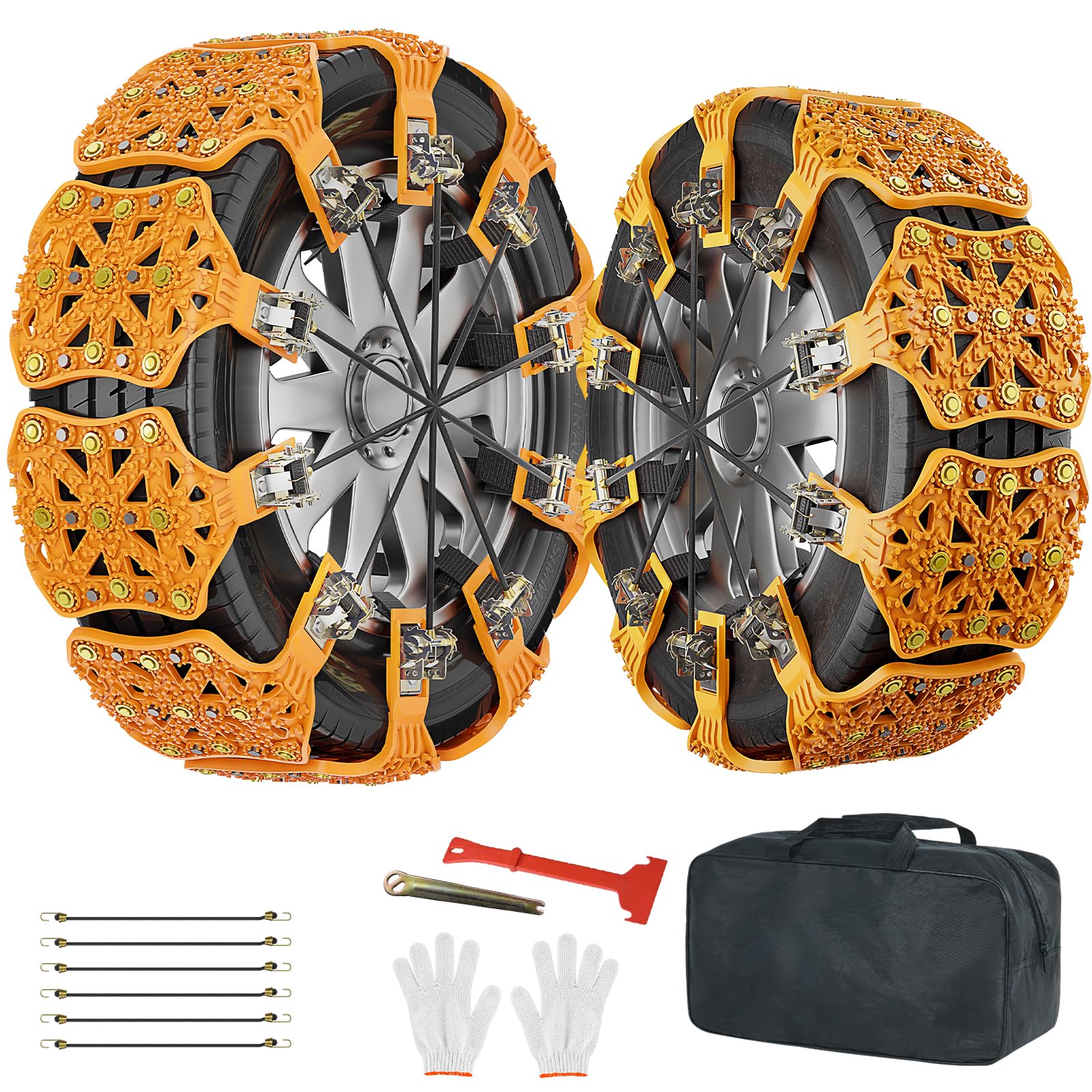 Tpu Snow Chains For Cars, Antislip Wheel Chains For Winter Car Security, 10 Packs For 215Mm-285Mm Tires