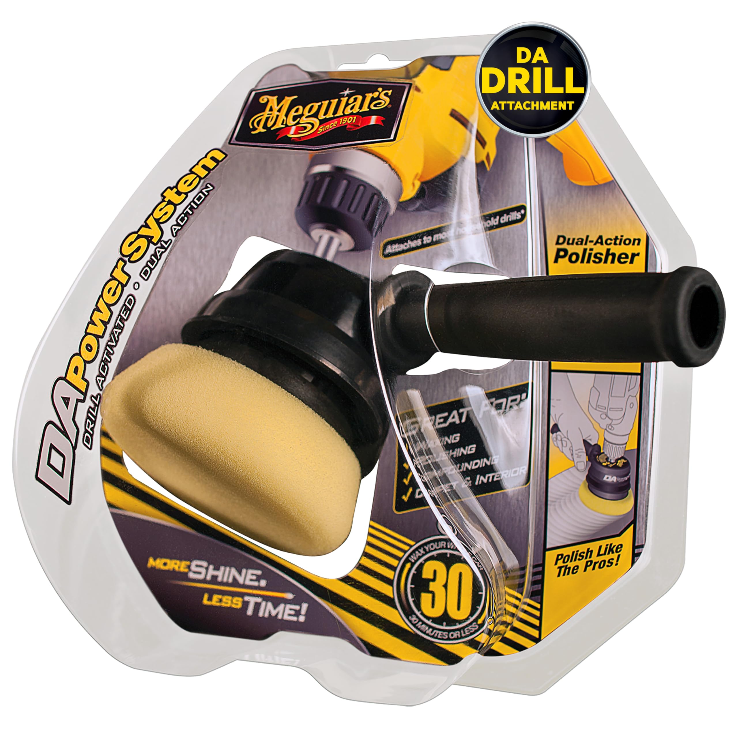 Meguiars Dual Action Power System Tool: Get Professional Results Compounding, Polishing, and Waxing - Attaches to a Standard Dr