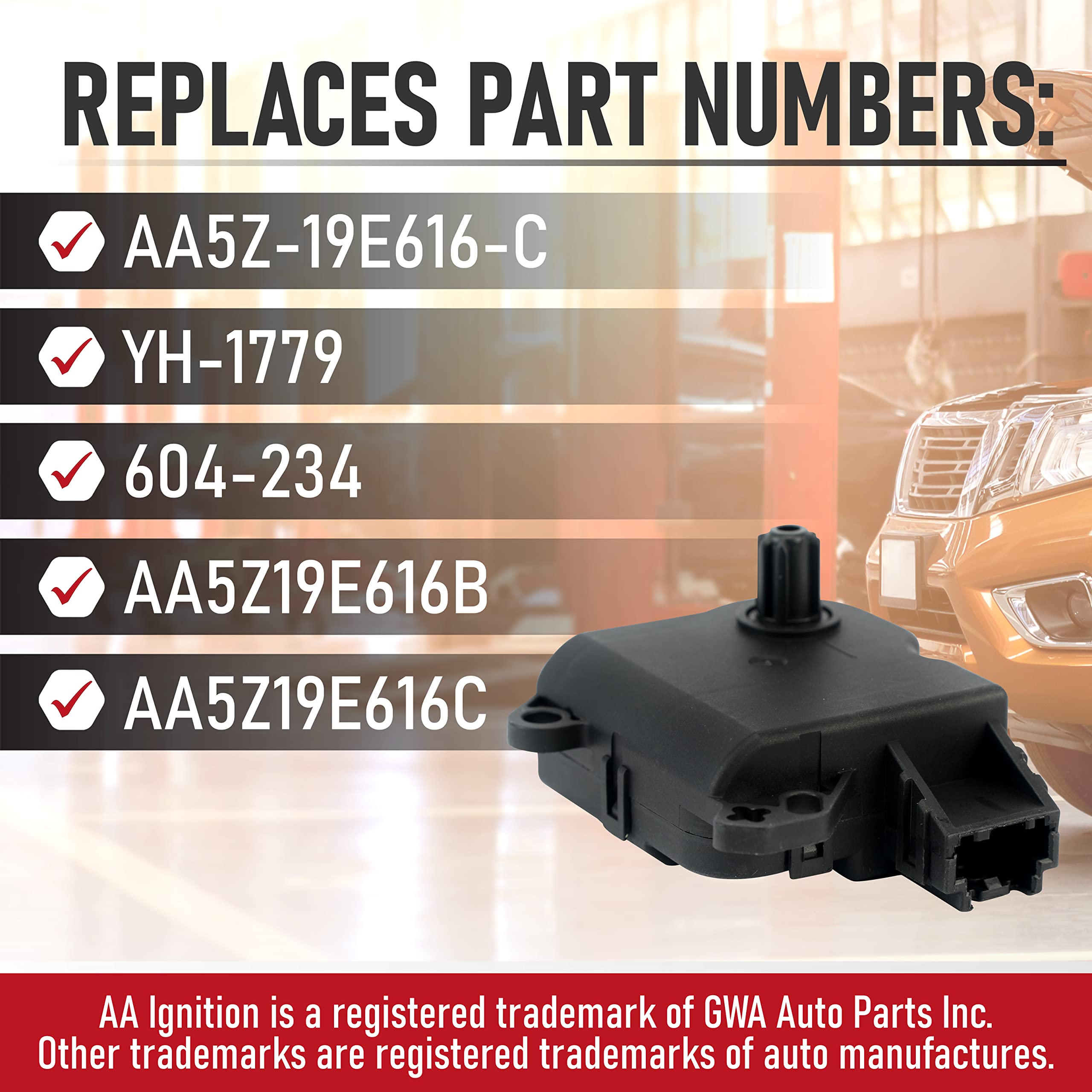 Hvac Air Blend Door Actuator - Replaces Yh-1779, Aa5Z-19E616-C, 604-234 - Compatible With Ford & Lincoln Vehicles - Explorer 201