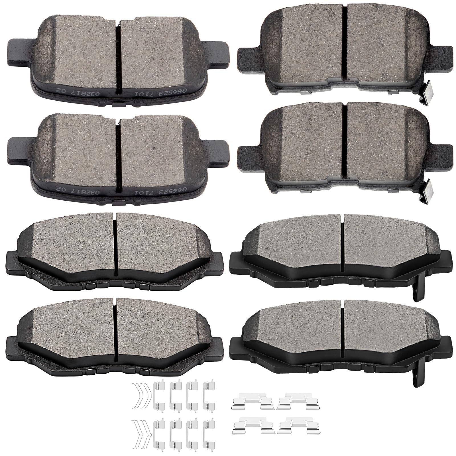 Ceramic Brake Pads Kits,Scitoo 8Pcs Brakes Pads Set Fit For 2003 2004 2005 2006 2007 2008 For Honda Pilot