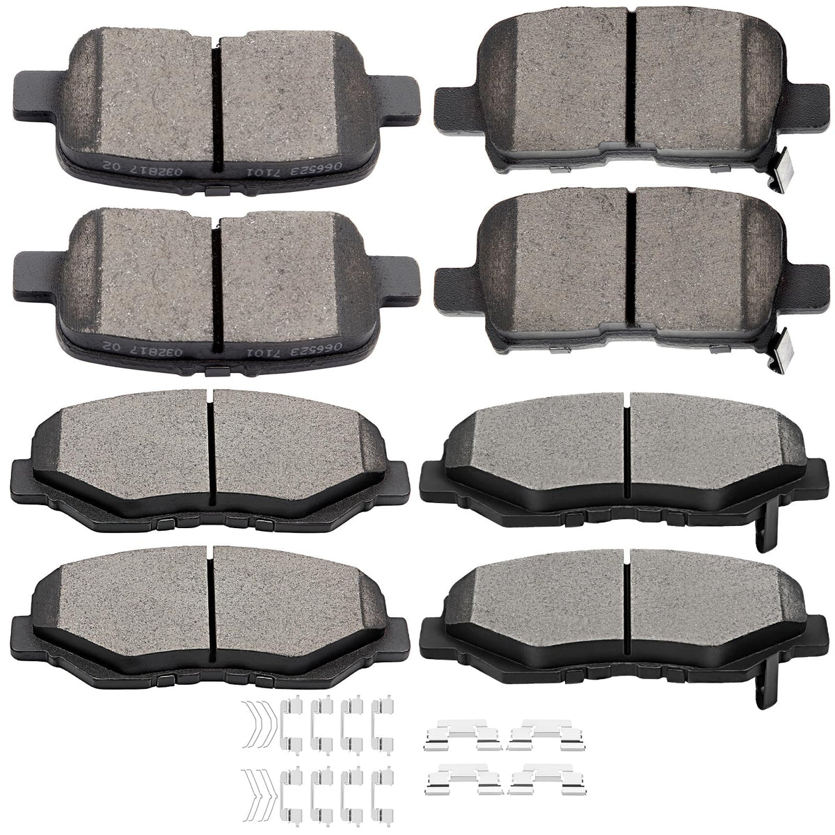 Ceramic Brake Pads Kits,Scitoo 8Pcs Brakes Pads Set Fit For 2003 2004 2005 2006 2007 2008 For Honda Pilot