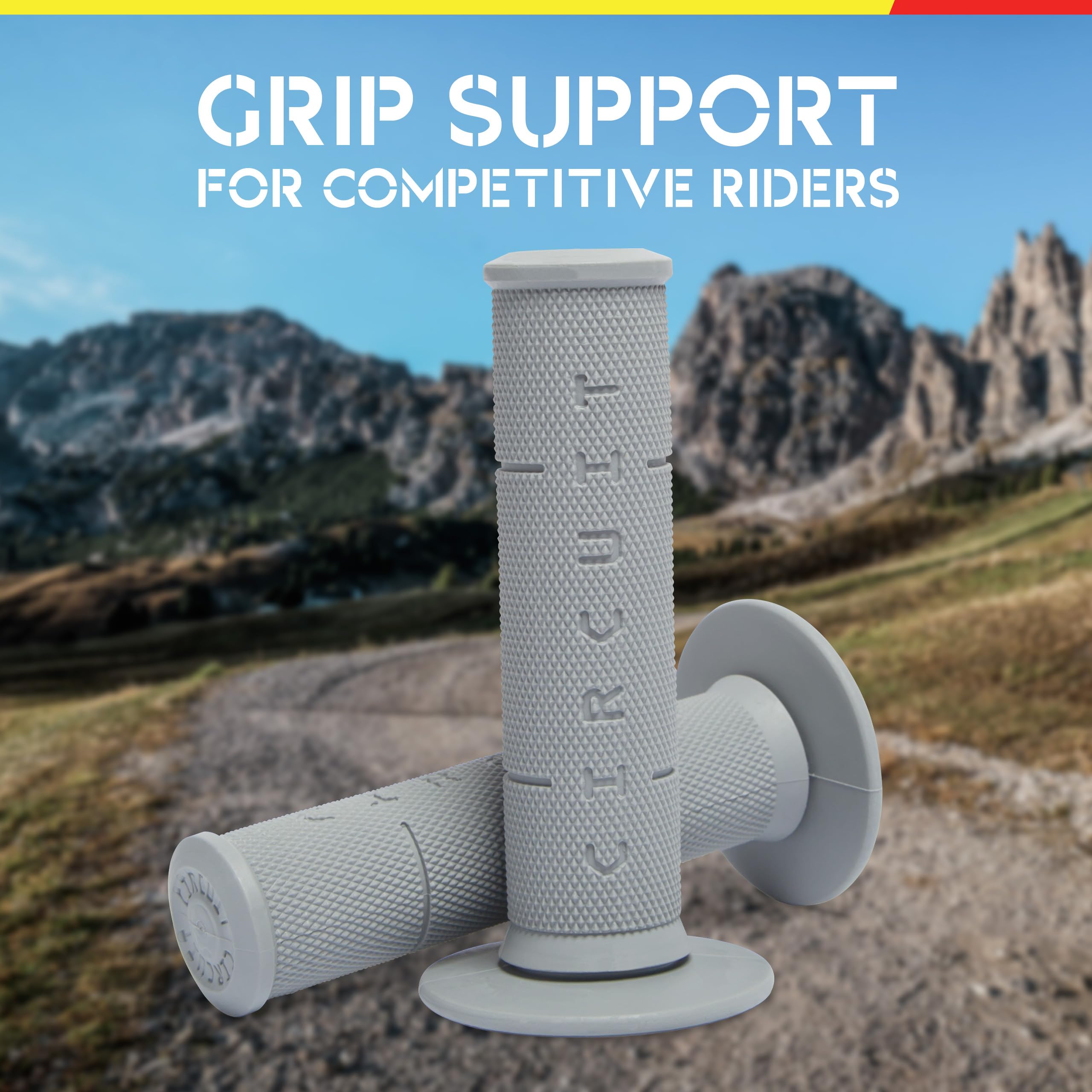 Motorcycle Handlebar Grips - High-Performance Hand Grips Circuit Iv For Current Models Of Motorcycle Handlebars - Grey Handlebar Grips With Stainless Steel Cable By Circuit Equipment