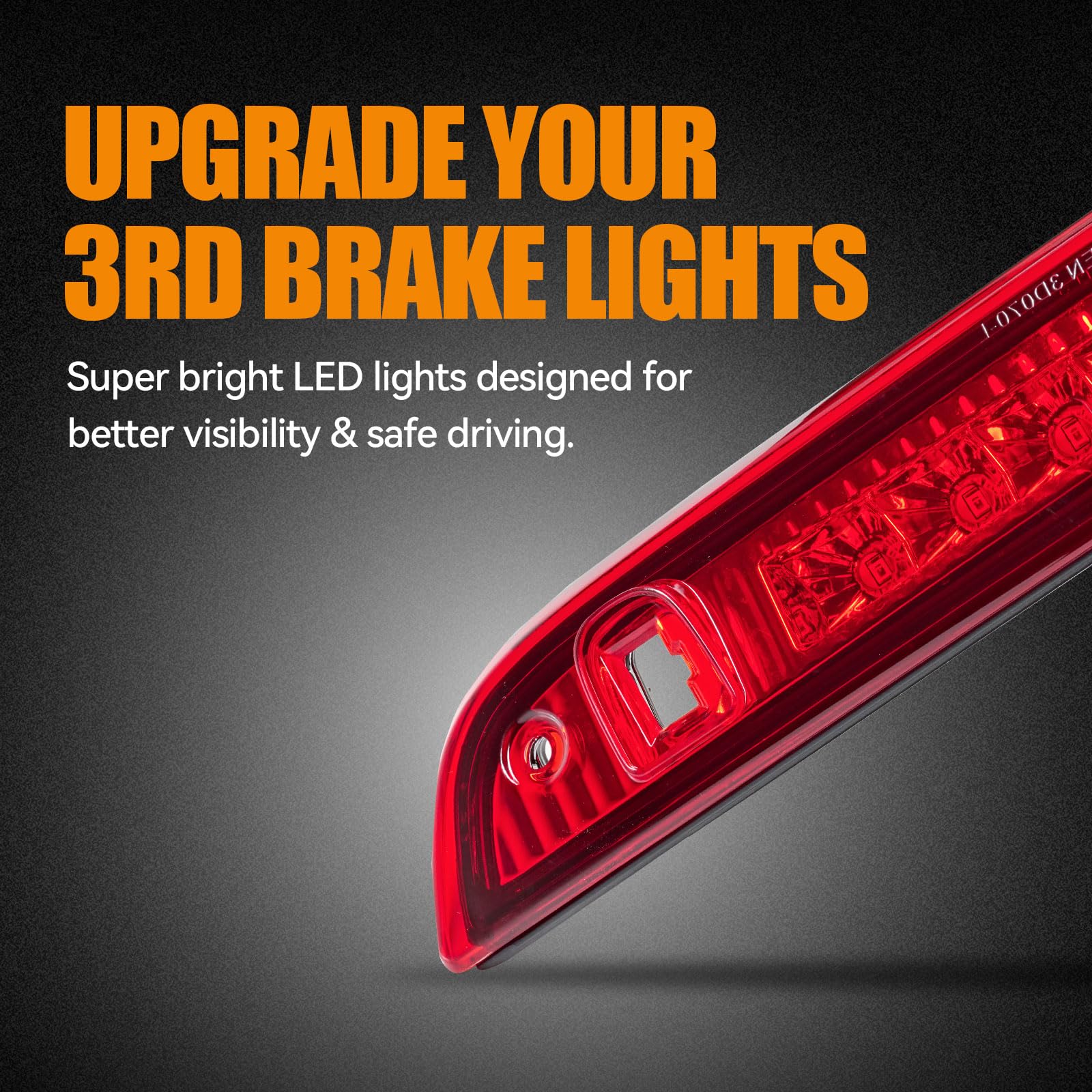Cxdar Third 3Rd Brake Light Led For 2007-2017 Jeep Patriot, High Mount Rear Brake Lights Assembly For 07-17 Jeep Patriot, Waterp