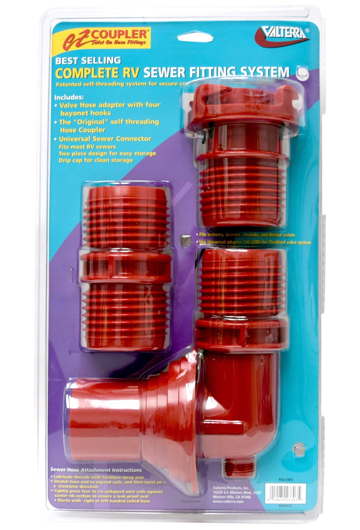 VALTERRA F02-3303 EZ Coupler 3-Piece System - Red