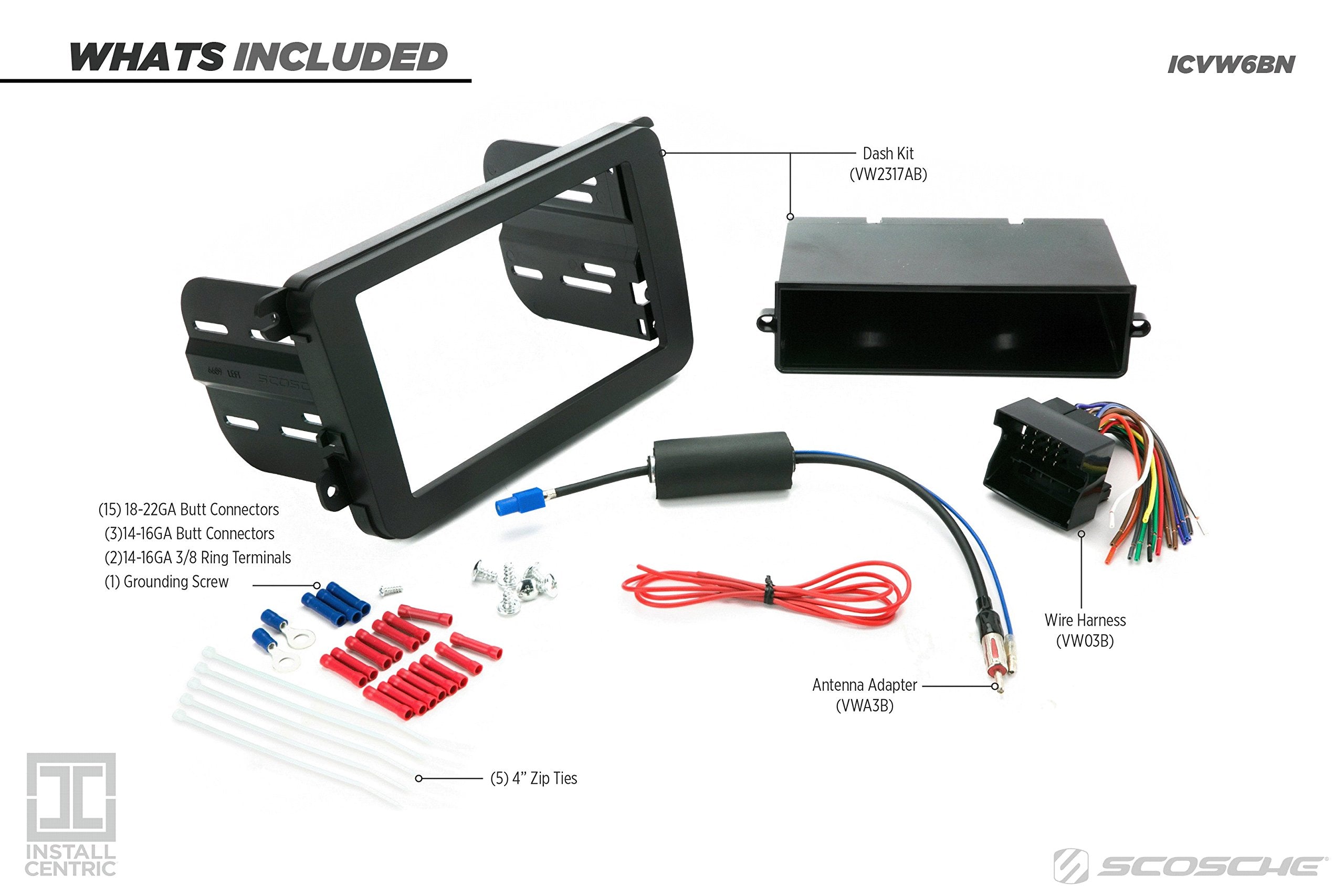 Scosche Install Centric Icvw6Bn Double Din Complete Installation Solution For Installing An Aftermarket Stereo Compatible With S
