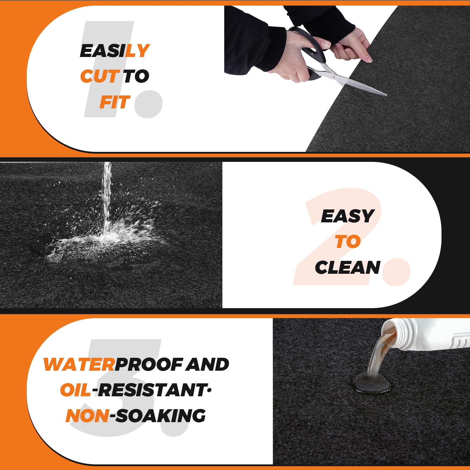 Oil Spill Mat (36'' X 60'') - XL Garage Oil Drip Mat for Driveway - Additional Insurance to Prevent Oil Drain Pan Spills - Reusa