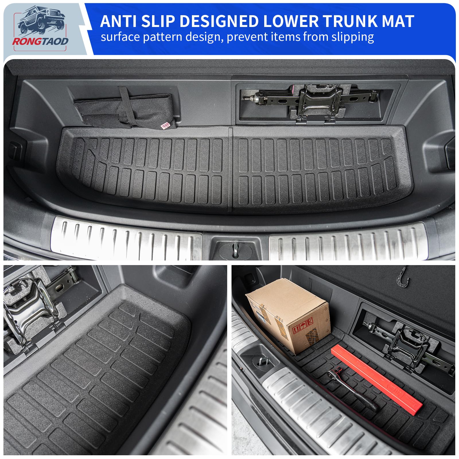 Rongtaod Floor Mats Compatible With 2020-2025 Hyundai Palisade Trunk Mat Cargo Mat Cargo Liner Back Seat Protector 2024 Palisade