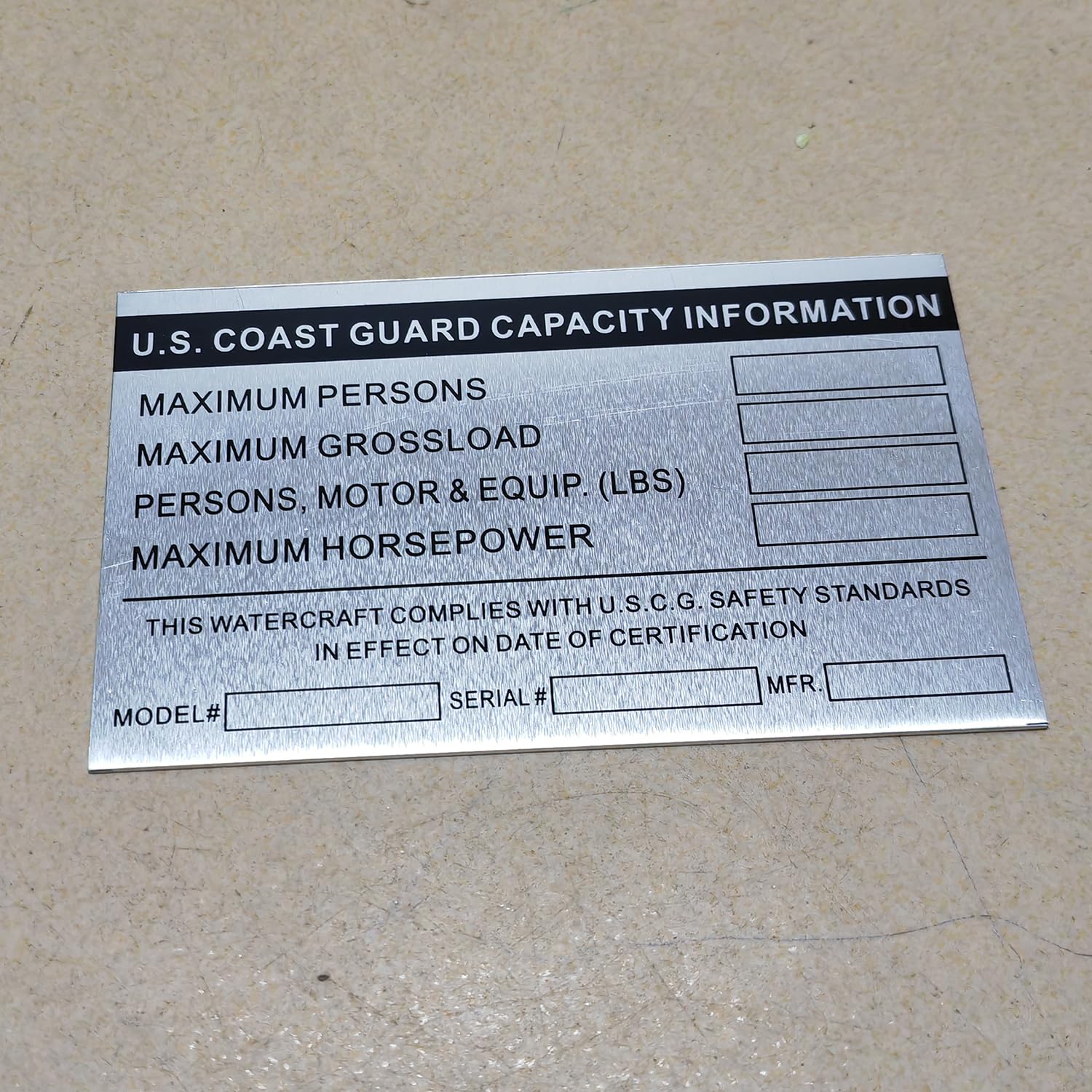 Vin Serial Id Tag Plate Data Blank Car Truck Hot Rod Equipment Trailer (127Mm X 76Mm)