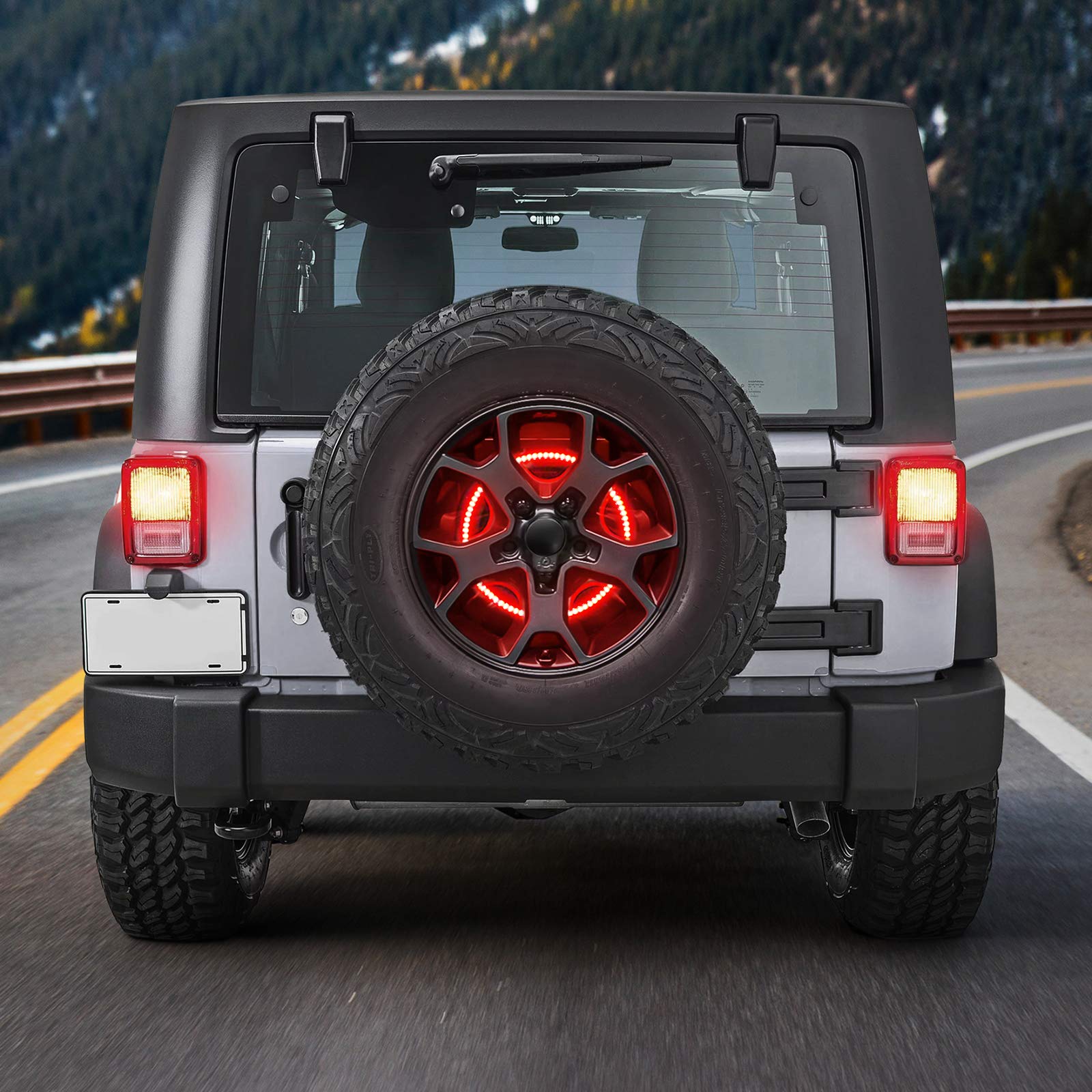 SUPAREE (Plug and Play Spare Tire Brake Light Wheel Light 3rd Third Brake Light fit for Wrangler 2007-2017 JK JKU YJ TJ,Red Ligh