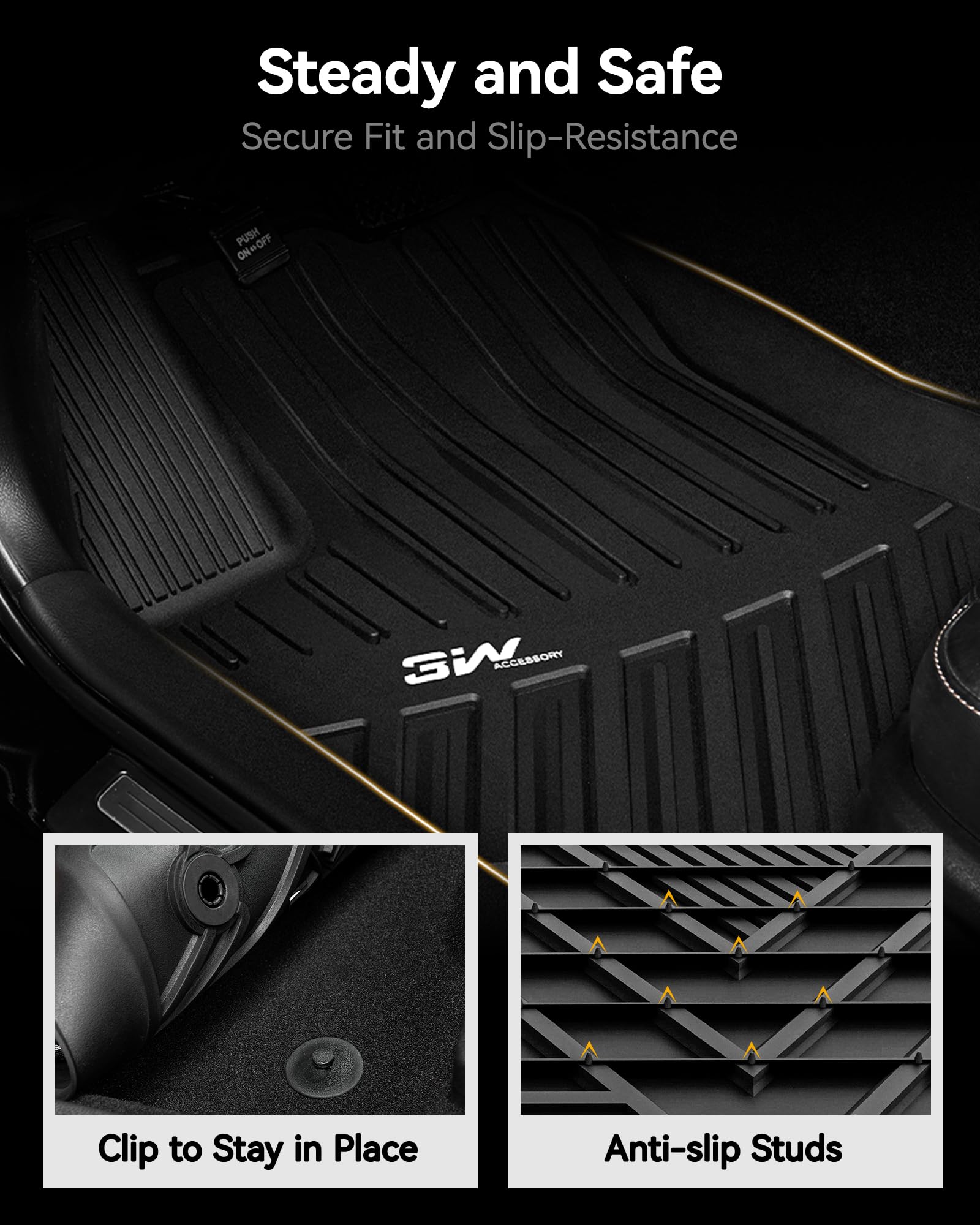 3W Cargo Liner Fit For 2019-2024 2025 Mercedes-Benz G Class/G500/G550/Amg G63 Suv Tpe All Weather Custom Fit Trunk Mat, Black