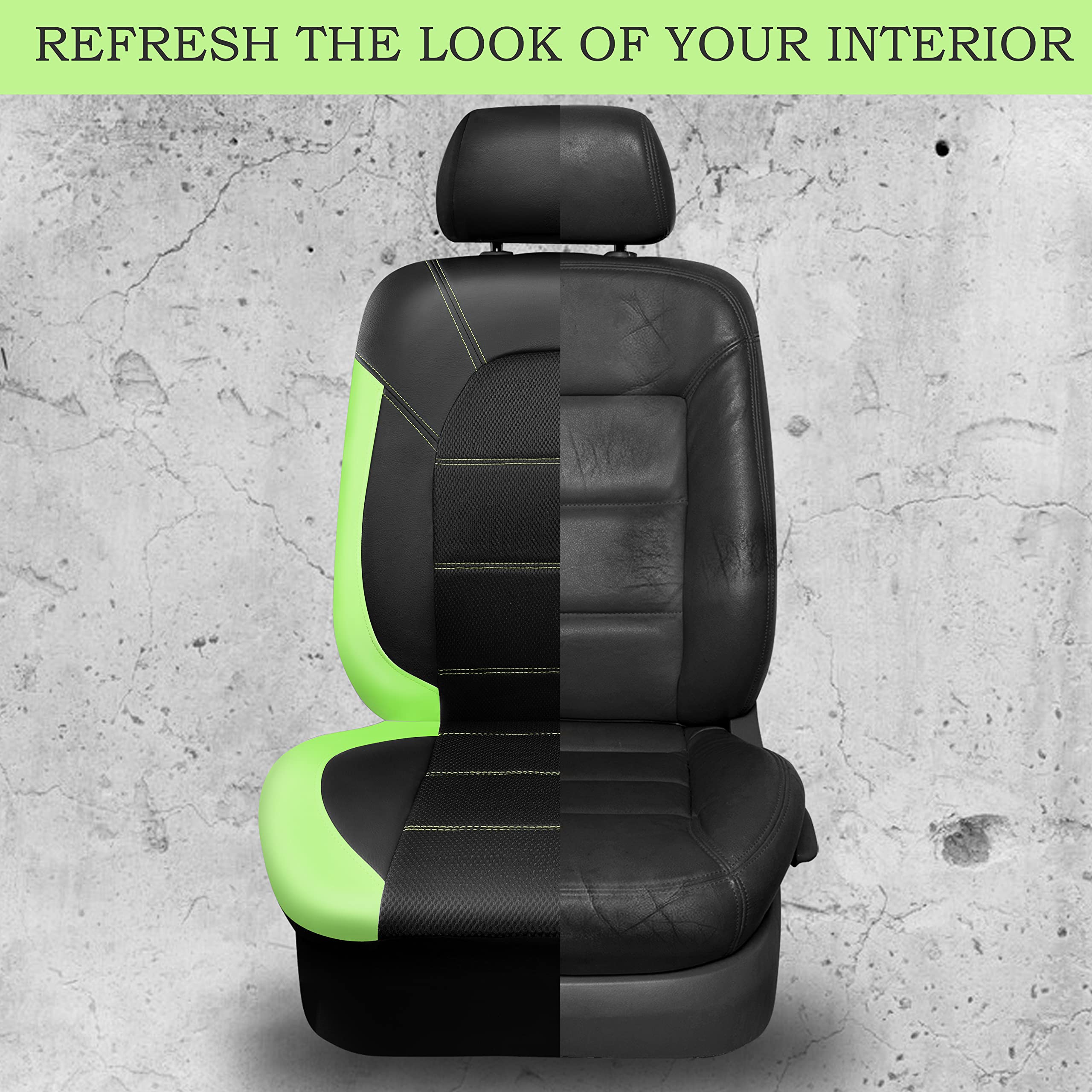 CAR PASS Leather Car Seat Covers Front Seats only, with Air Mesh Front Seat Covers Breathable, Cool Automotive Seat Covers 2 Pac