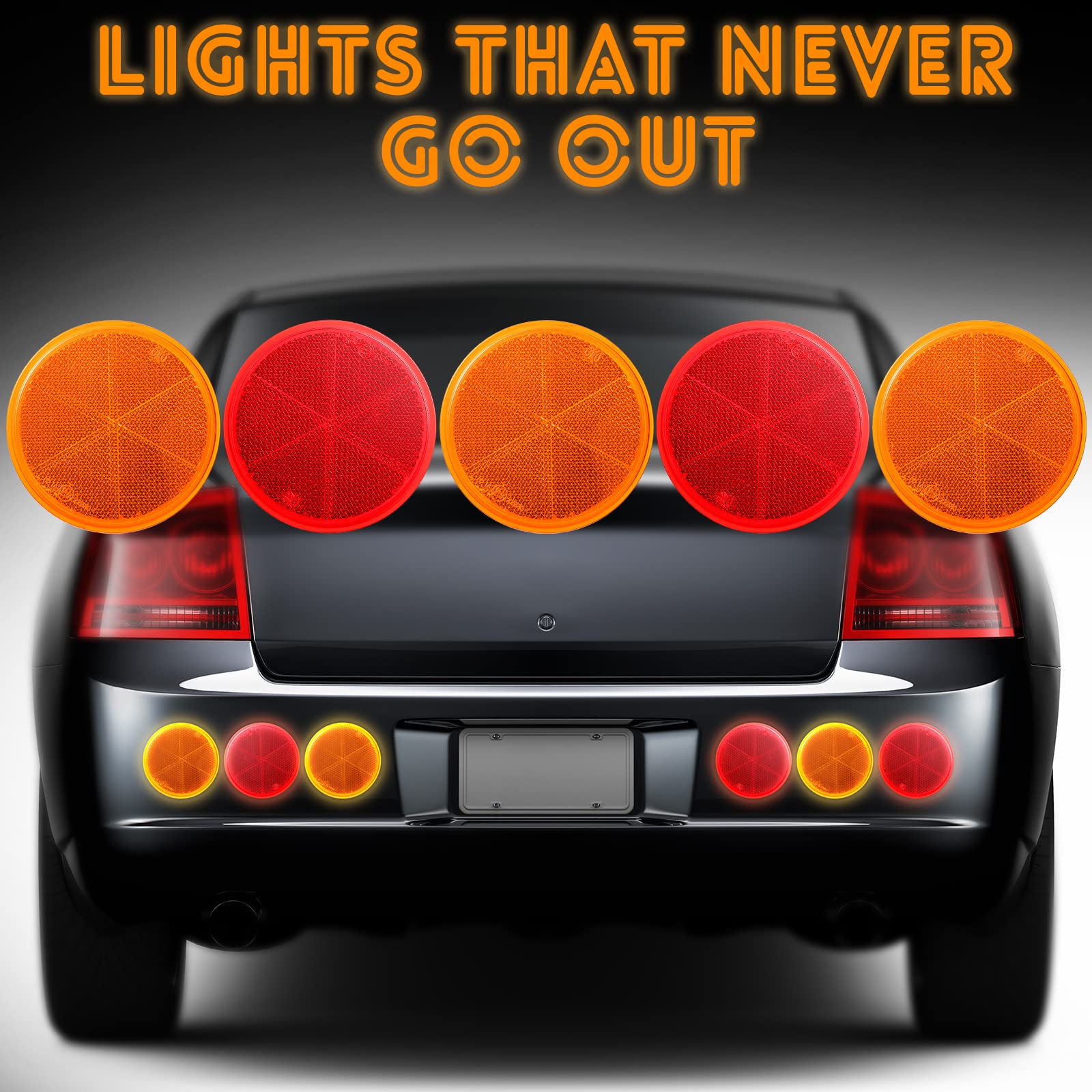16 Pieces Round Reflectors 3'' Stick on Reflector Quick Mount Bicycle Reflectors Adhesive Motorcycle Safety Reflector for Cars,