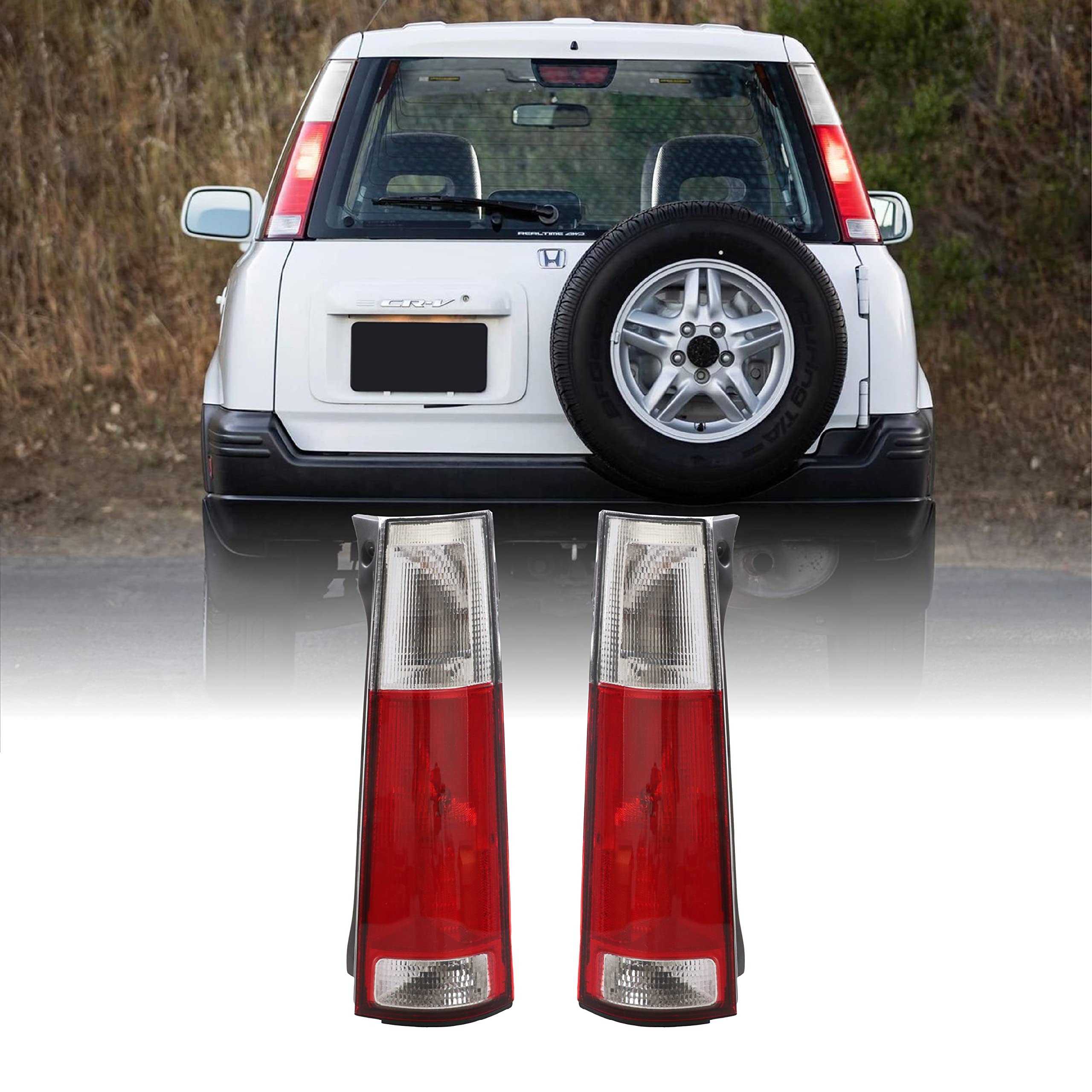 Usr Depo 97-01 Crv Tail Lights - Jdm Style Red/Clear Lens Rear Tail Lamps Set (Left + Right) Compatible With First Gen 1997-2001