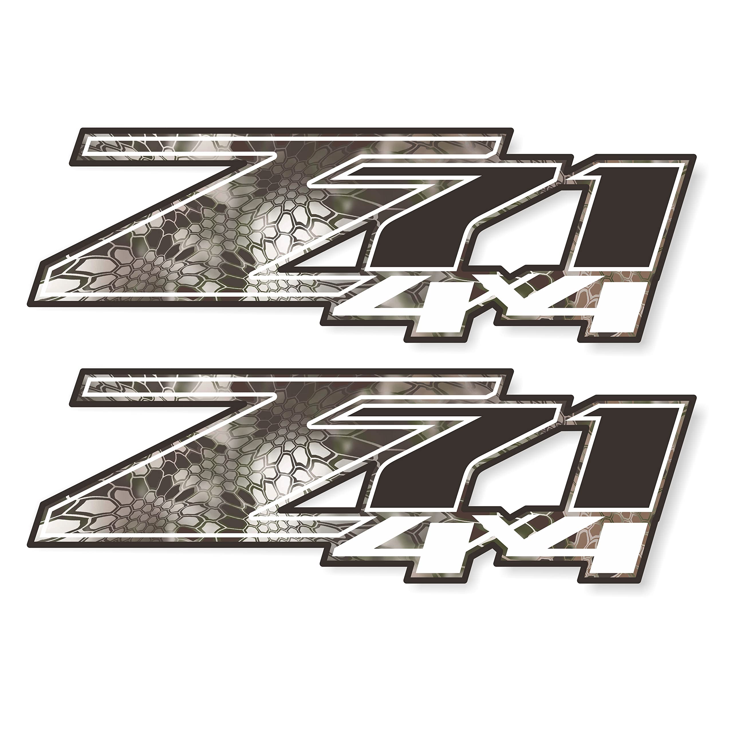 Chevy Silverado Z71 4X4 Decals Stickers (Dimensions 12.5'' X 4'') - F (2007-2013) Bed Side 1500 2500 Hd (Set Of 2) (Kryptek Glos