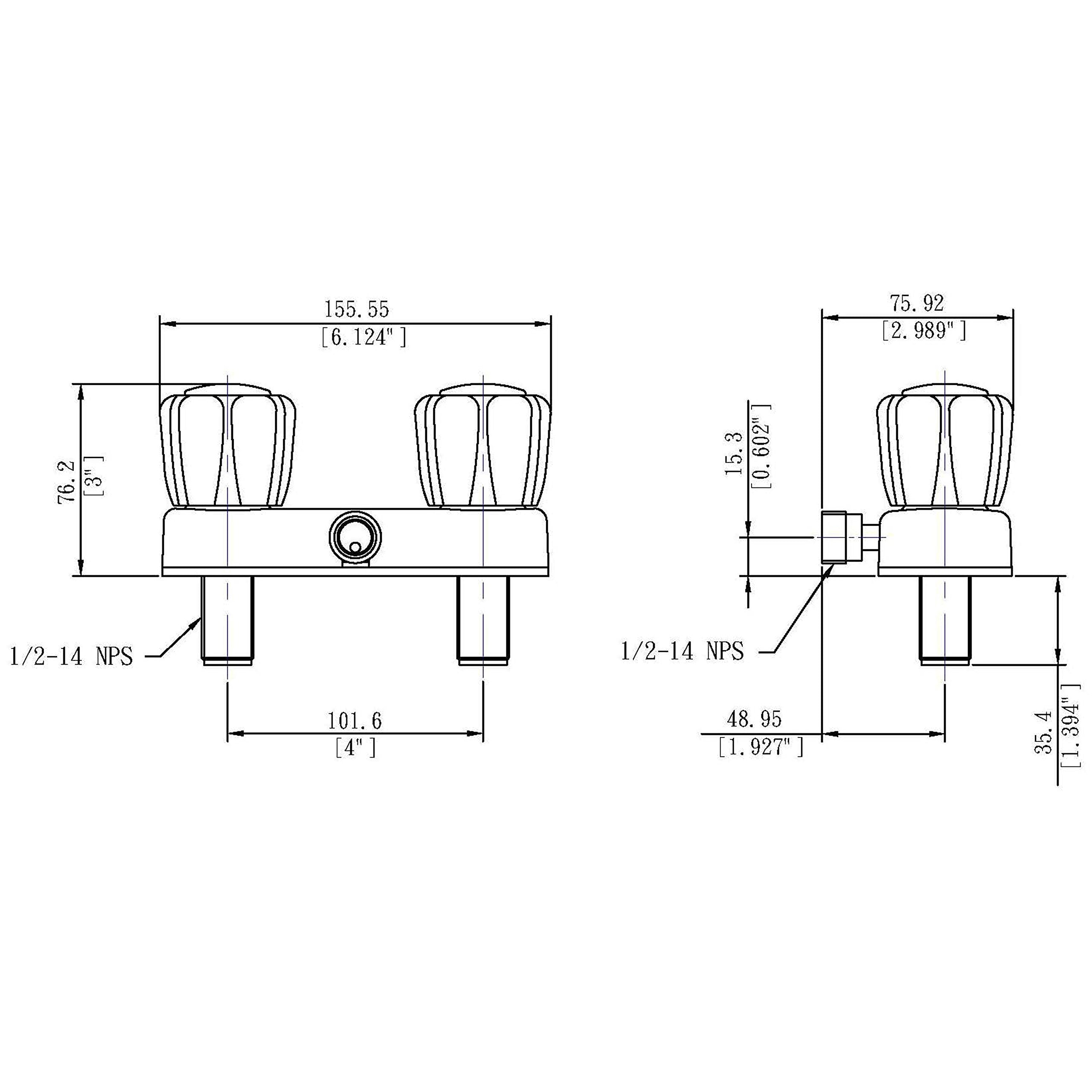 Laguna Brass 3220Awt Rv/Motorhome Two Handle Non-Metallic Shower Diverter Valve, White Finish