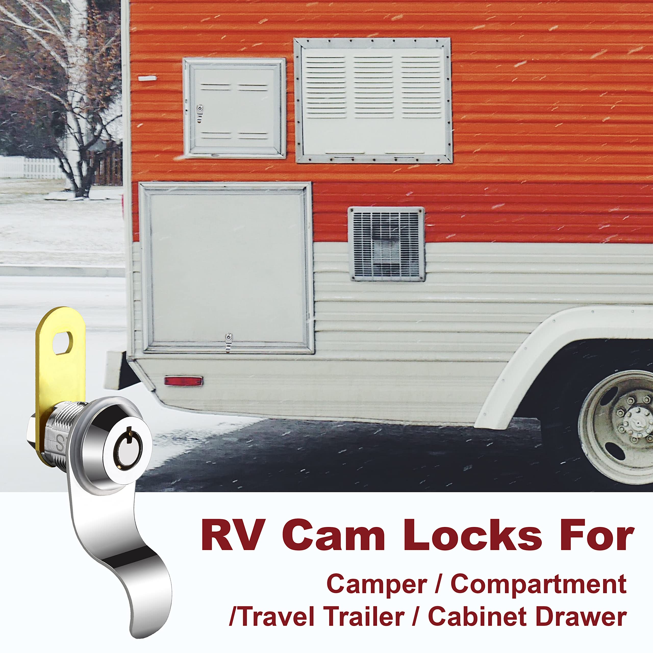 Naissian Rv Locks For Storage Door 5/8 Inch, Camper Storage Door Lock Travel Trailer Compartment Cabinet Locks With Keys 5/8', Pack Of 5 Locks With 6 Keyed Alike With Manual