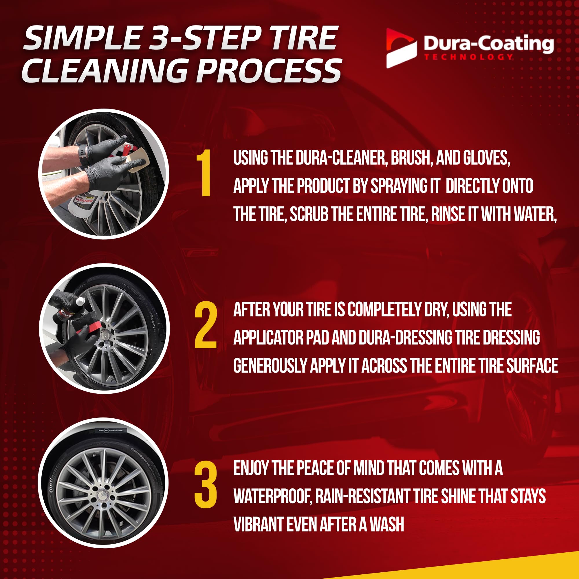 Dura-Dressing Re-Load For Tires Already Coated With Dura-Dressing, 8 Oz. Bottle - Tire Dressing Kit - Made In The Usa To Ensure