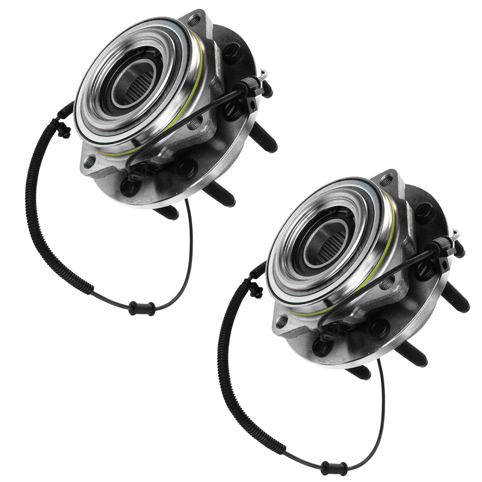 Trq Front Wheel Hub Bearings Assembly Set Compatible With 2011-2016 Ford F-250 Super Duty F-350 Super Duty