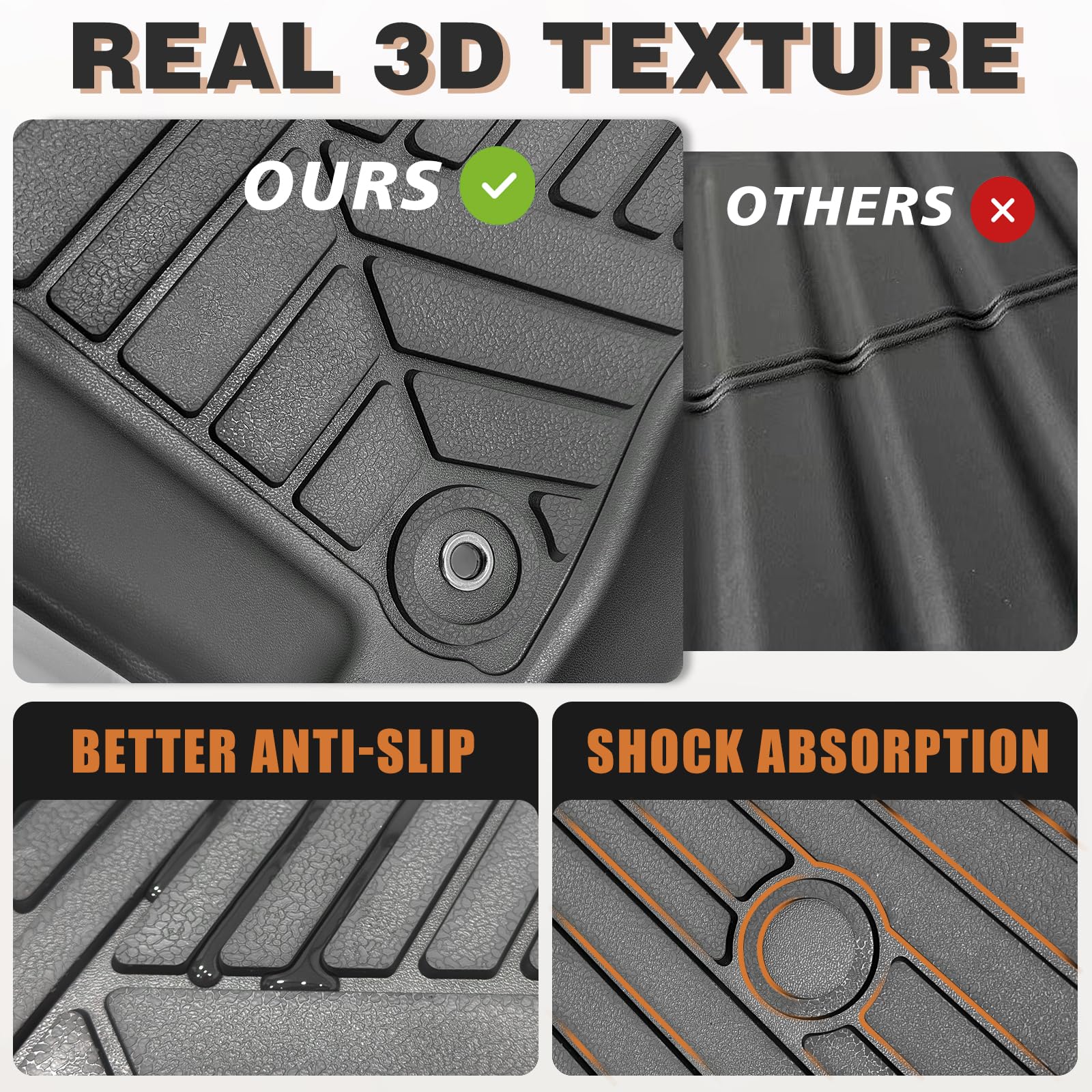 Triplealiners Truck Bed Mat & Floor Mats Front Rear Full Set Compatible With 2019-2025 Ram 1500 Accessories All Weather Tpe Line