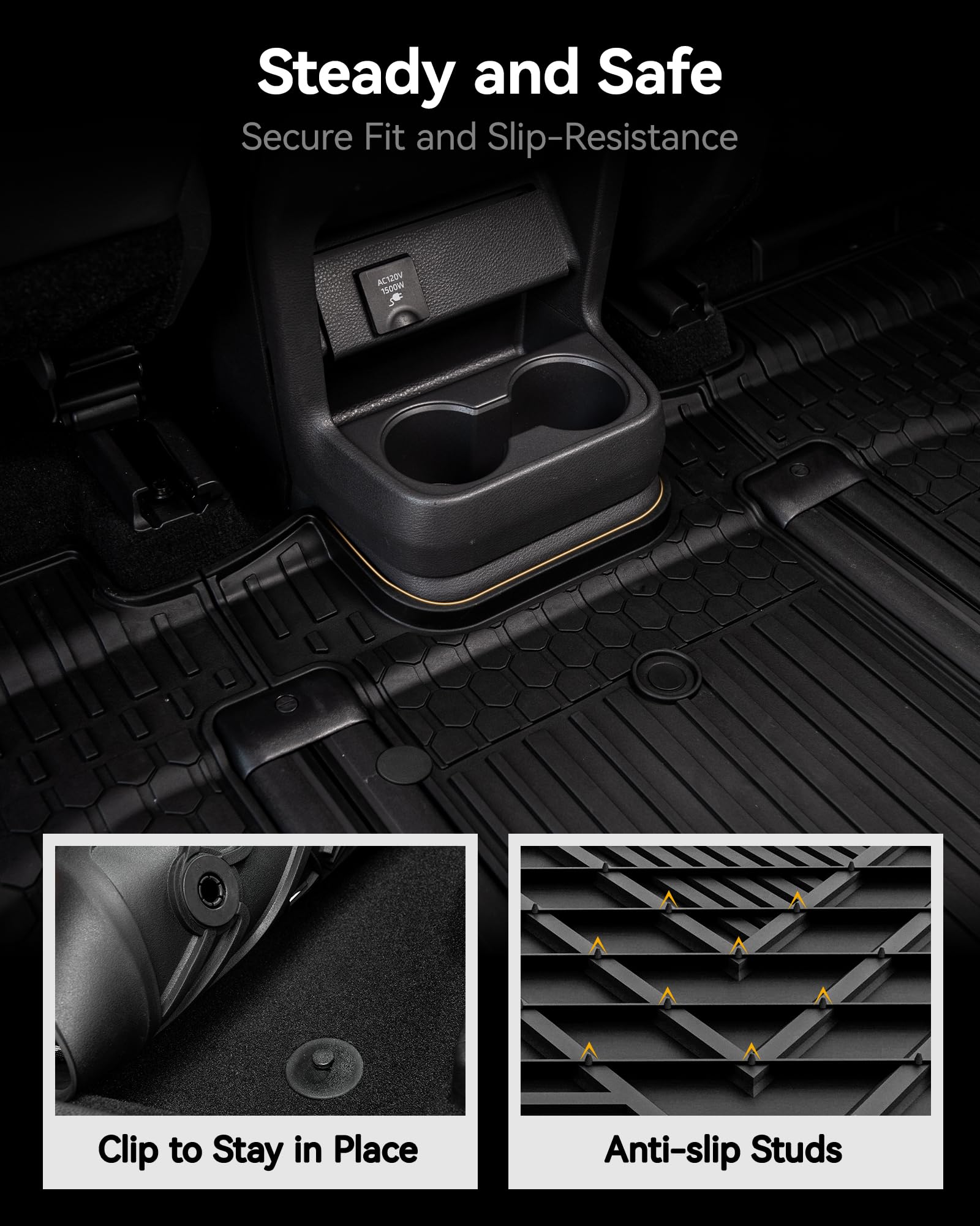 3W Floor Mats For Toyota Sienna 2021-2024 2025(Only For 8 Seat), Tpe All Weather Custom Fit Floor Liner For Sienna 1St, 2Nd And