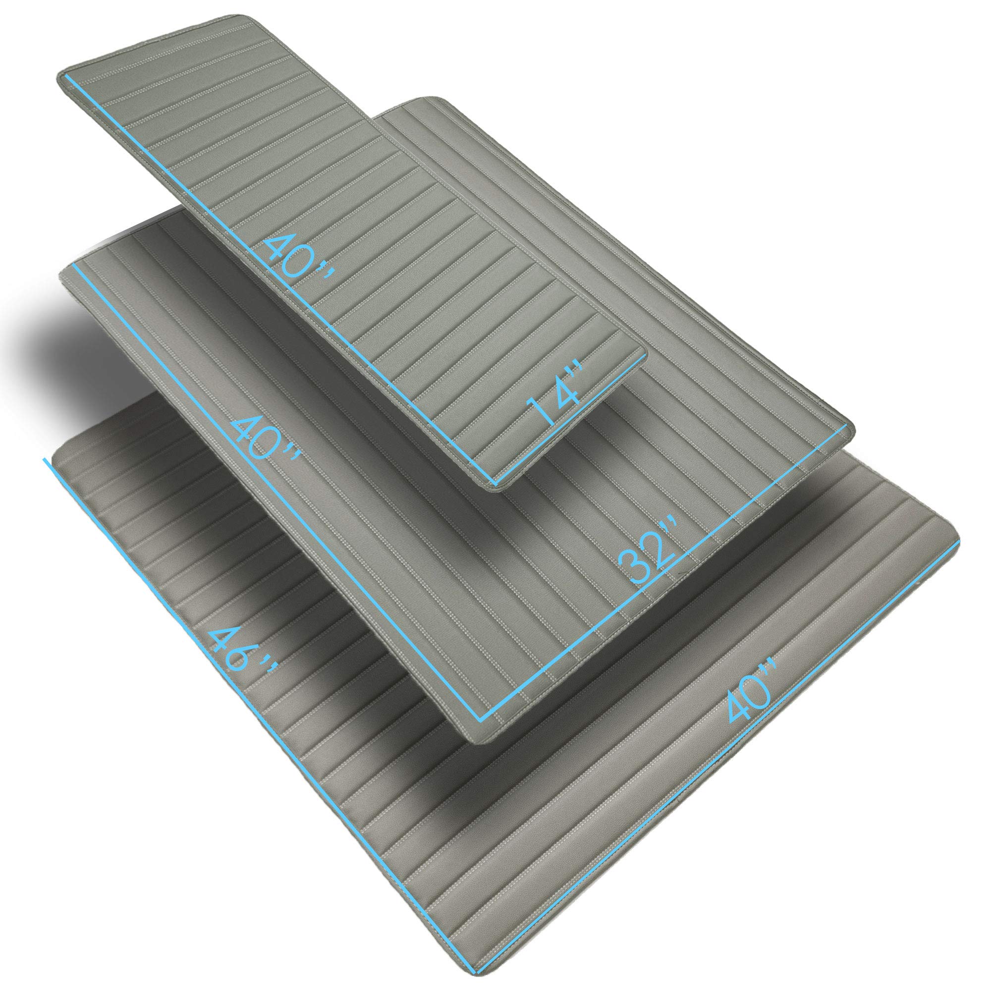 Fh Group F16500 Deluxe Heavy-Duty Faux Leather Multi-Purpose Cargo Liner, Striped, 14   , Gray Color- Fit Most Car, Truck, Suv,