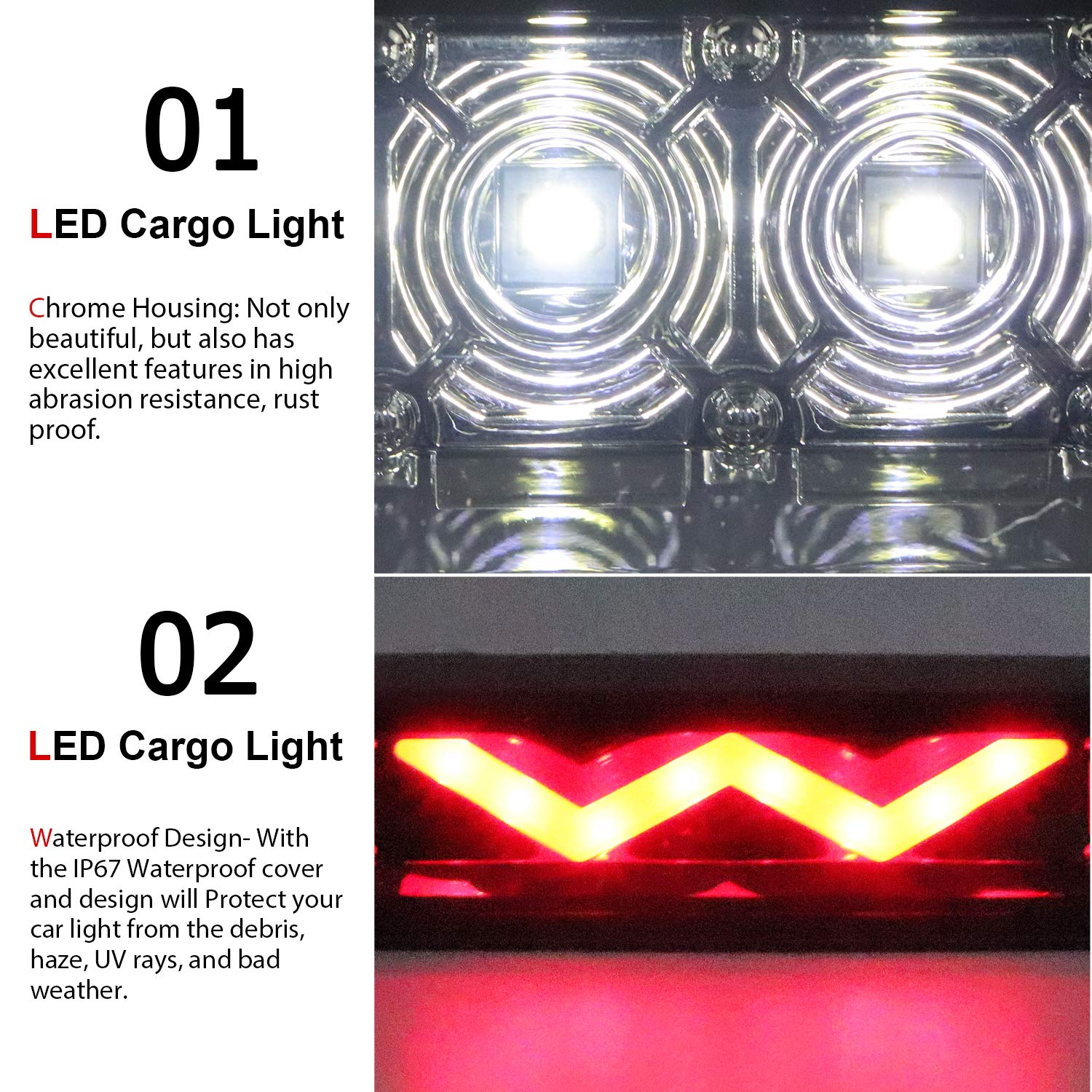 Tresound Led Third 3Rd Brake Light Compatible With 1999-2007 Silverado Gmc Sierra 1500 2500 3500 Hd Classic, Rear Cargo Lamp High Mount Stop Light Reverse Light (Smoke)