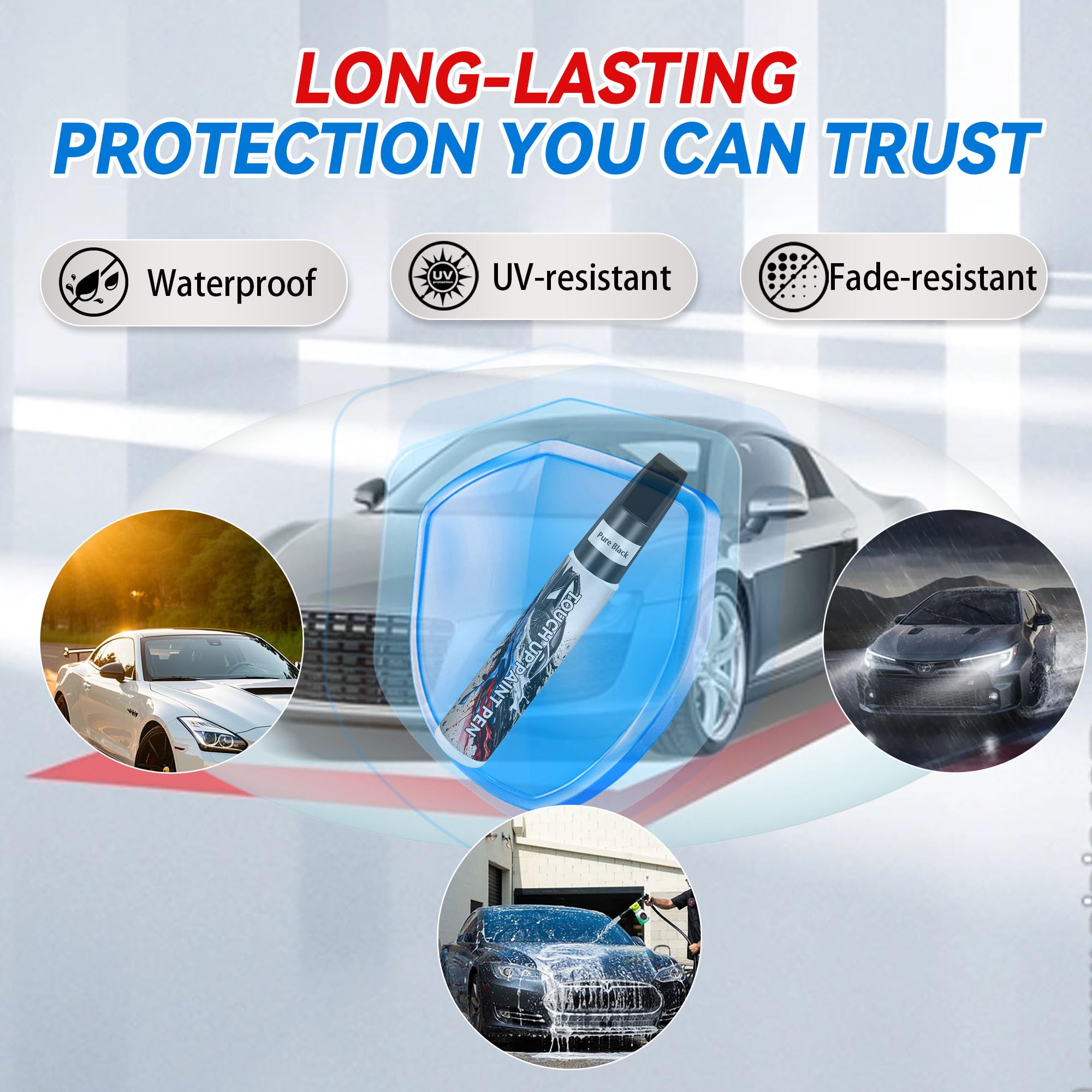Pearl Black Touch Up Paint for Cars, Car Paint Scratch Repair, Auto Paint Repair Pen, Automotive Scratch Remover, Professional S