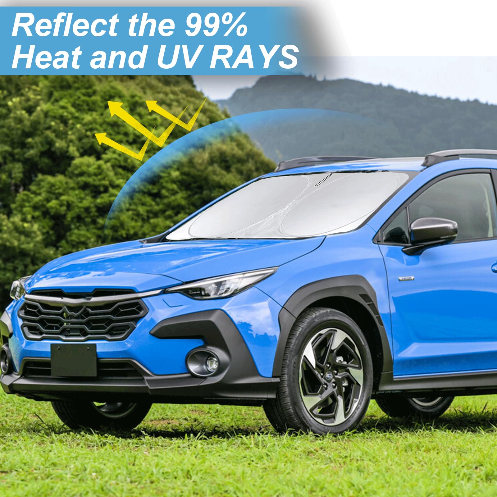 Windshield Sun Shade Sunshade For Subaru Legacy & Forester Brz Ascent For 2021 Subaru Outback Windshield Cover, Foldable Front W