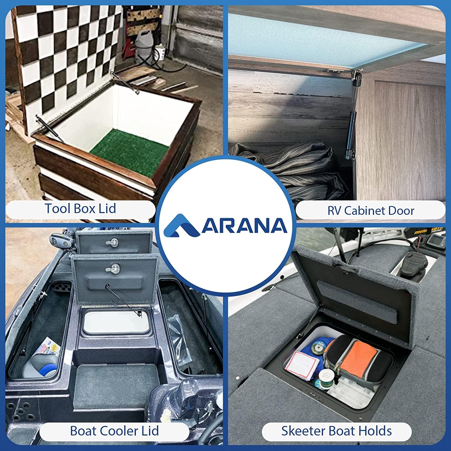 ARANA C1610334 10 inch Gas Struts Spring Shocks 22lb/98N for Cabinets Tool Box Utility Box Toy Box Lids, 10443 Set of 2 (9.84 ''