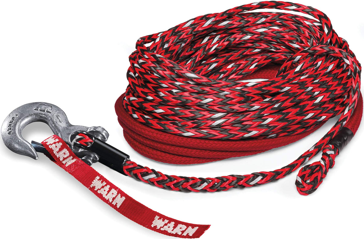 Warn 102558 Spydura Nightline Reflective Synthetic Winch Cable Rope With Swivel Hook End: 3/8' Diameter X 100' Length, 6 Ton (12,000 Lb) Capacity