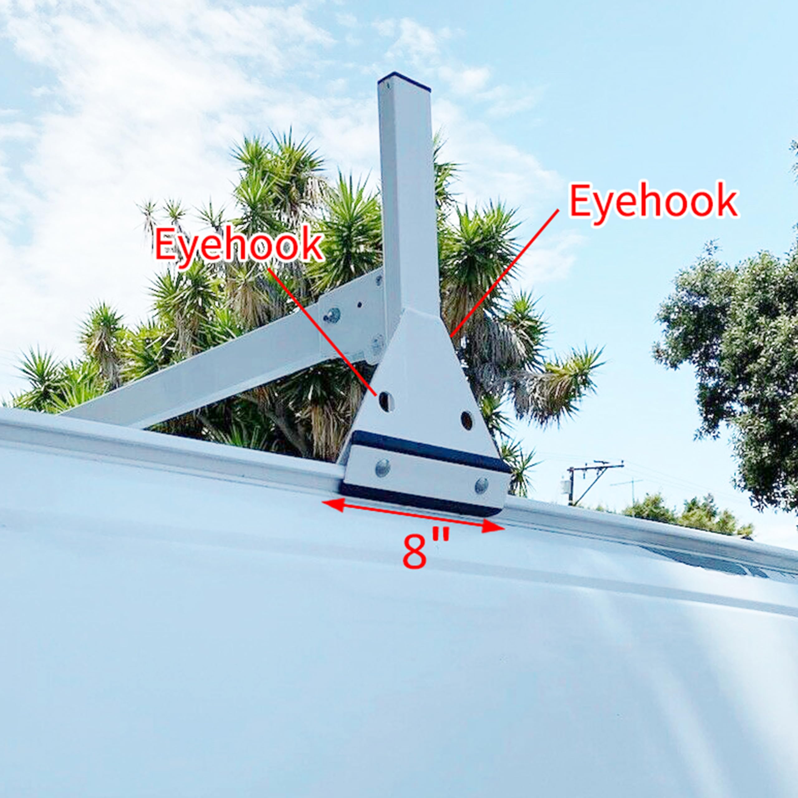Ecotric 59In Roof Racks Compatible With 1996-Up Chevy Express 1500/2500/3500, 850 Lbs Capacity, 3 Bar Roof Ladder Rack For Van S