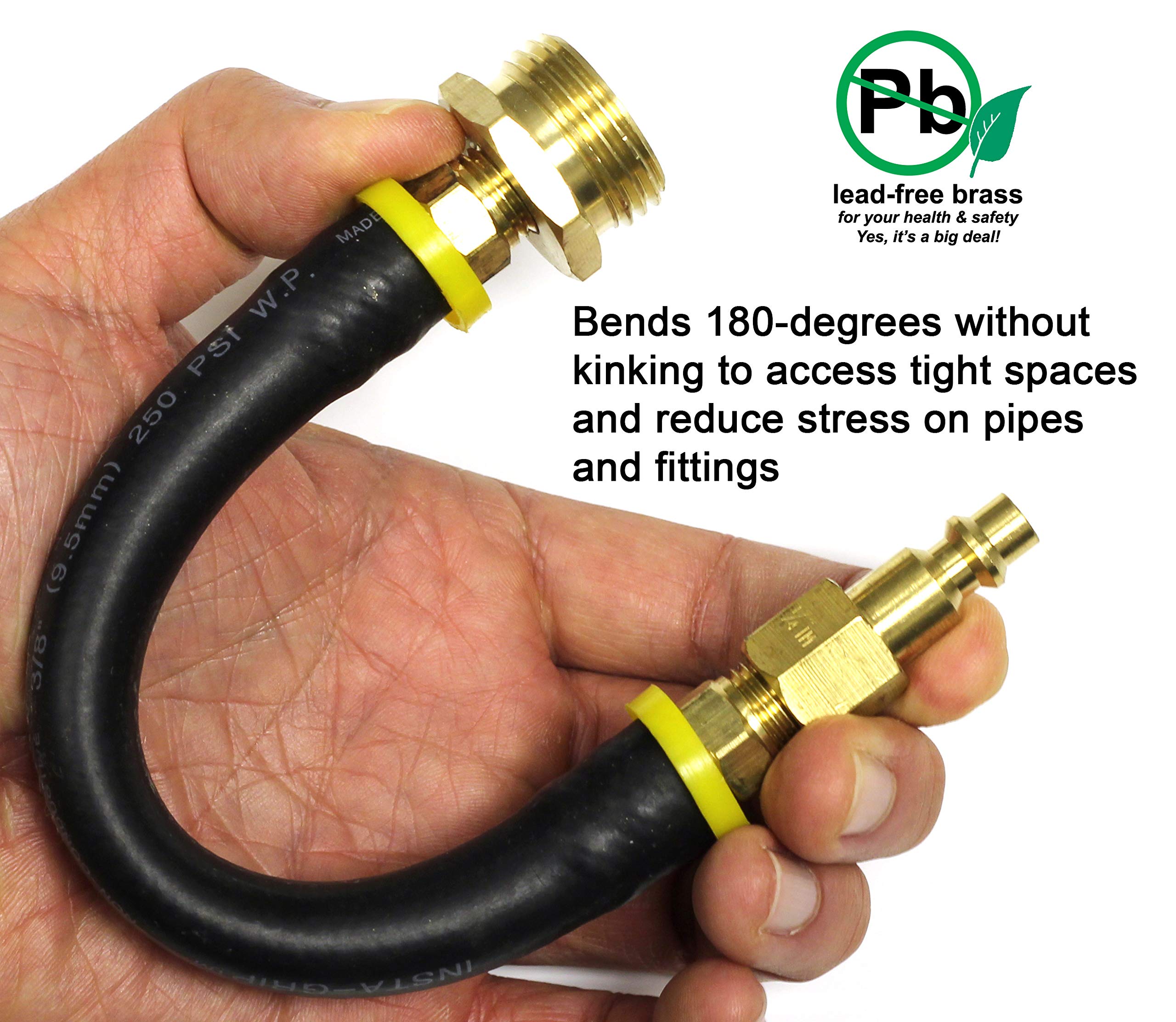 Winterize RV, Boat, Motorhome, Camper, and Travel Trailer Blow Out Adapter: Air Compressor to Male Garden Hose Faucet (Lead-Free