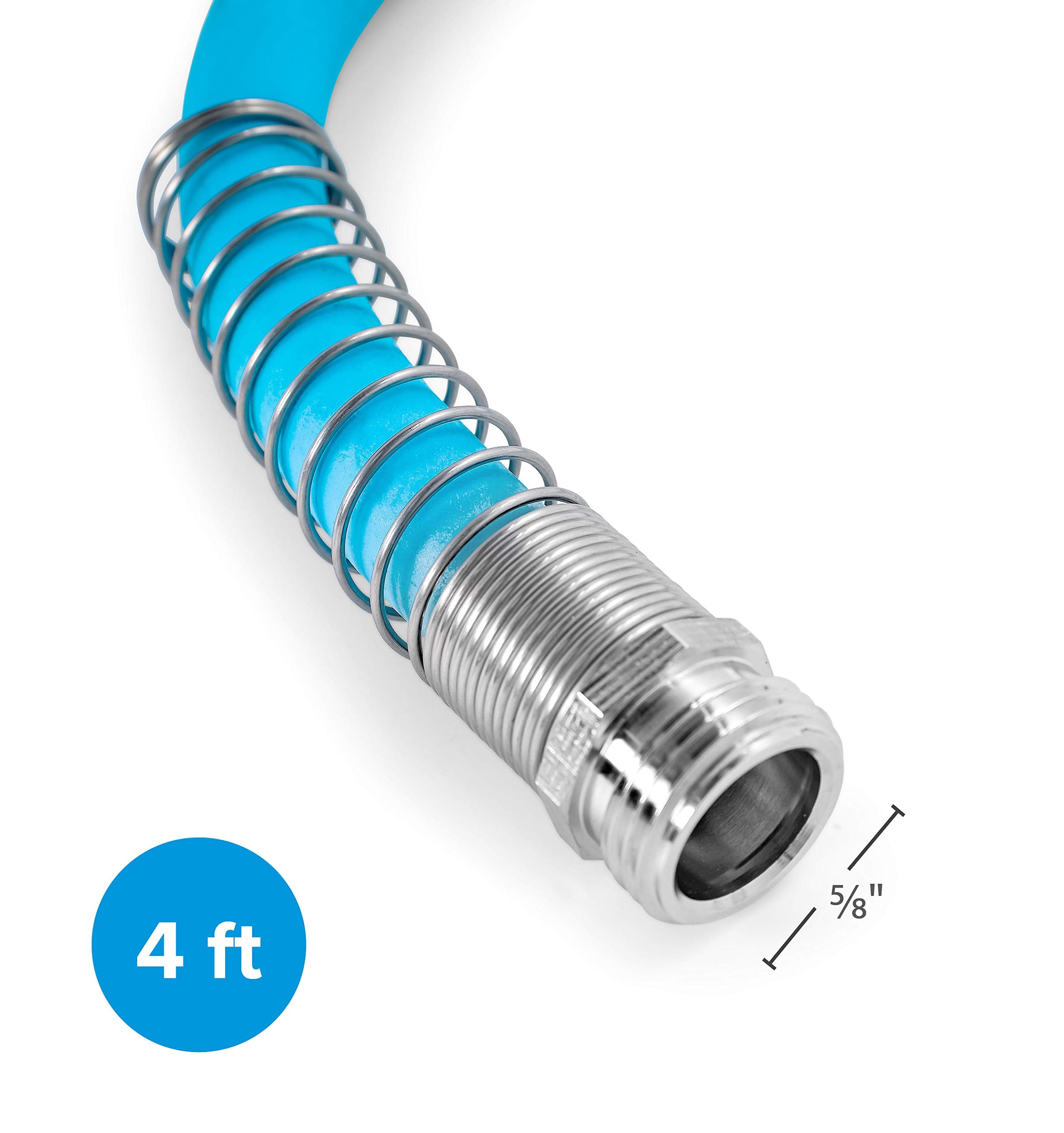 Camco Evoflex 4-Ft Water Hose - Rv Drinking Water Hose Contains No Lead, No Bpa & No Phthalate - Flexible Design W/Stainless Ste