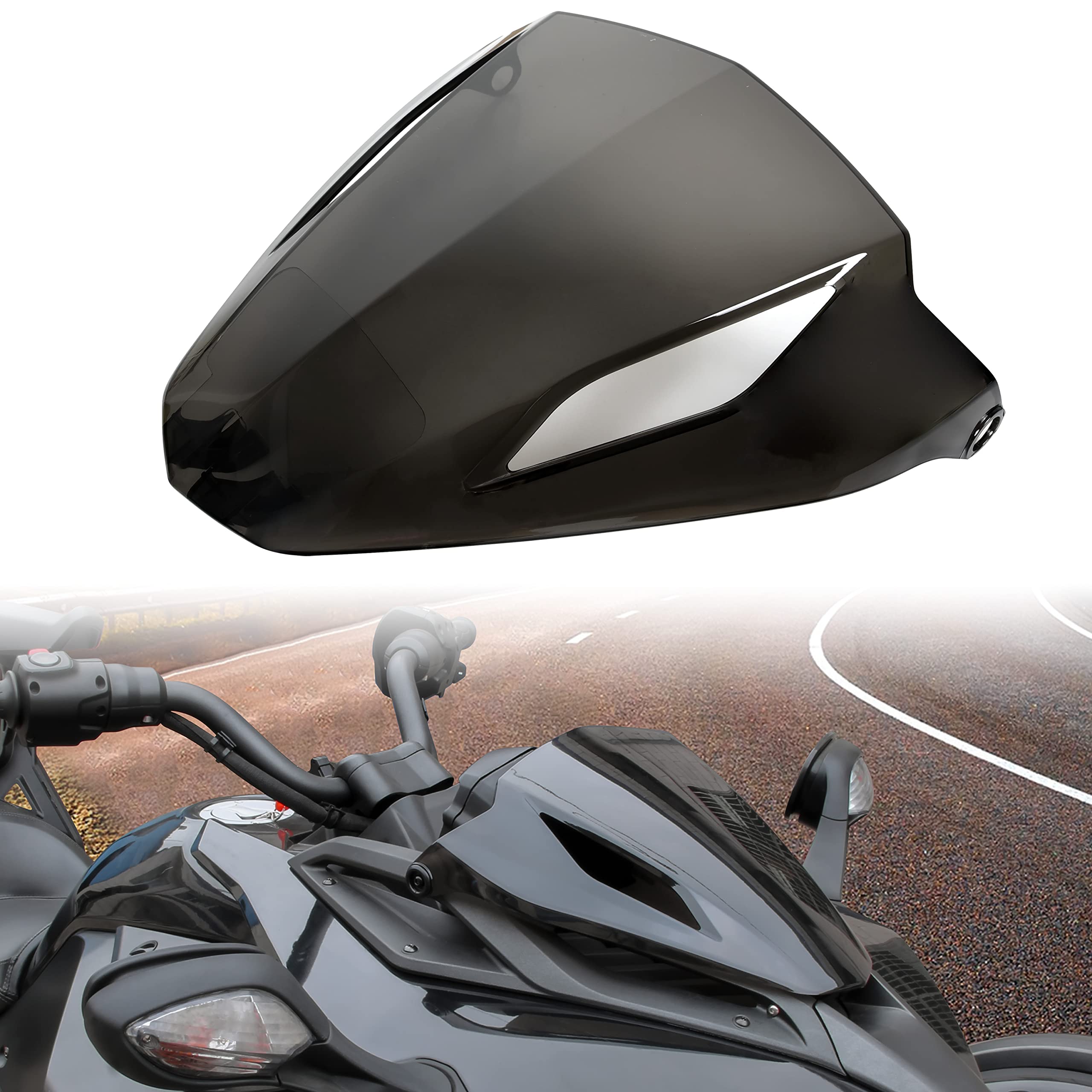 Sautvs Tinted Gauge Spoiler For Can Am Spyder F3 F3 S 2015-2023, Smoked Gauge Shield Support Gauge Spoiler Cover For Canam Spyder F3 / F3-S 2015-2023 Accessories, Replace #219400531
