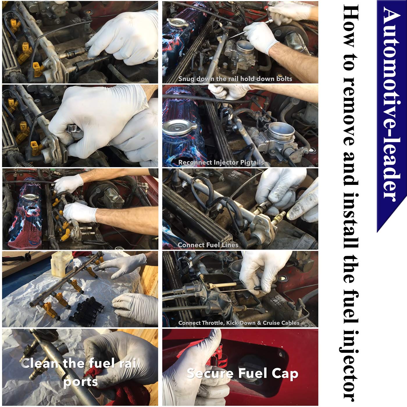 Automotive-Leader 4Pcs Jsd9-B2 Fj1154 12633784 Fuel Injectors 6 Holes Engine Fuel Spray Nozzle For Buick Lacrosse Regal Verano, Chev-Y Captiva Sport Malibu Impala Equinox, G-M-C Terrain 217-3427