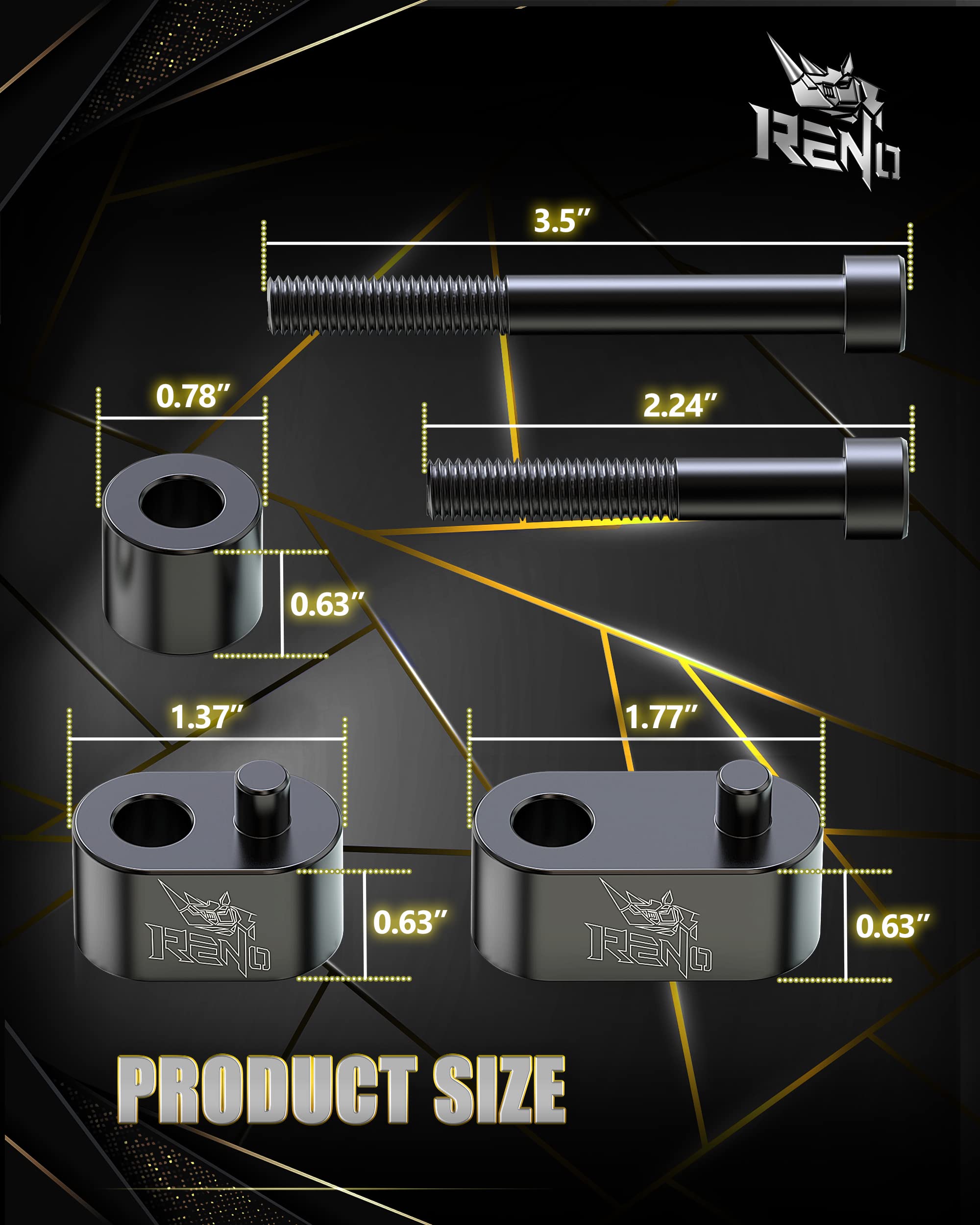 RENO 3/4'' Driver Floorboard Extension Kit,Extension Spacer Compatible Touring FLHR C XS SE5 6 | FLHT C P CU CUL CUTG | FLHTCUSE