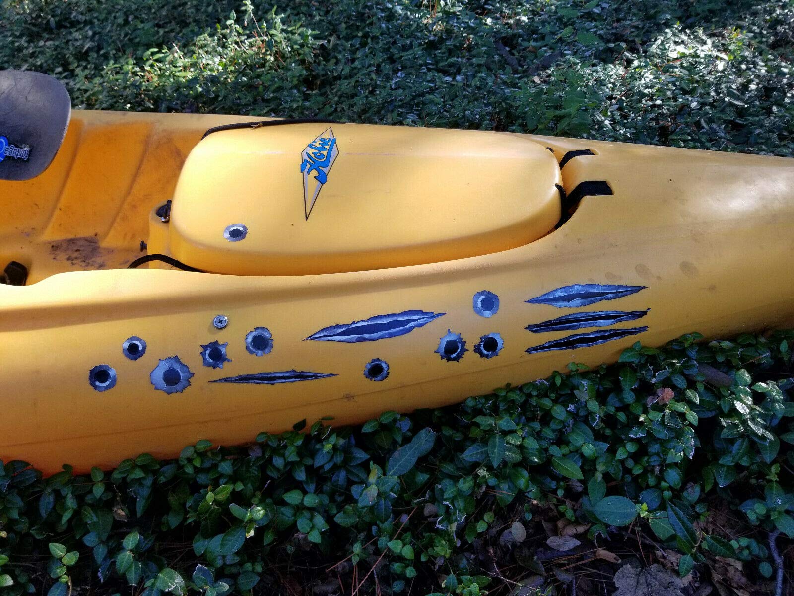 Fake Realistic Bullet Hole And Claw Mark 3M Vinyl Sticker Decal 11 Pack Peel And Stick