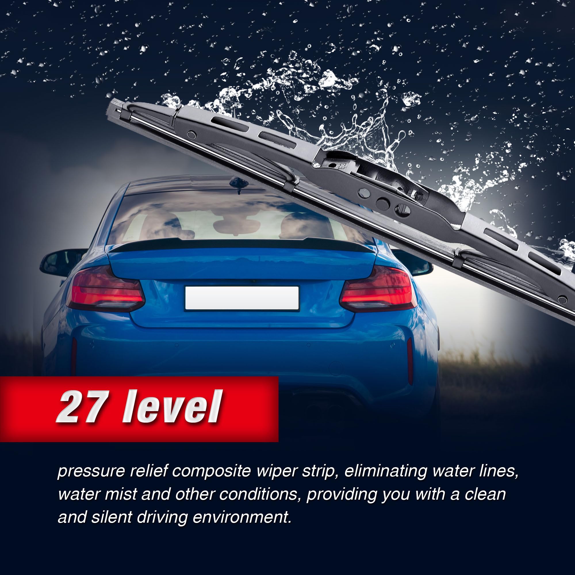 3 Wipers 24''/17''/13'' Front Windshield Wiper Blades With Rear Wiper Replacement For Gmc Terrain/Equinox 2017 2016 2015 2014 20