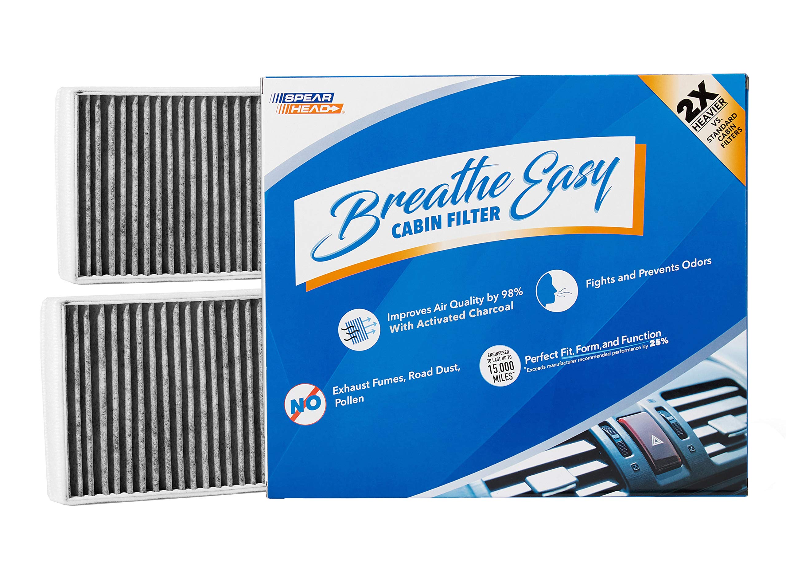 Spearhead Odor Defense Breathe Easy Ac & Heater Cabin Filter | Fits Various 1999-2002 Cadillac/Chevrolet/Gmc Like Oem | Up To 25
