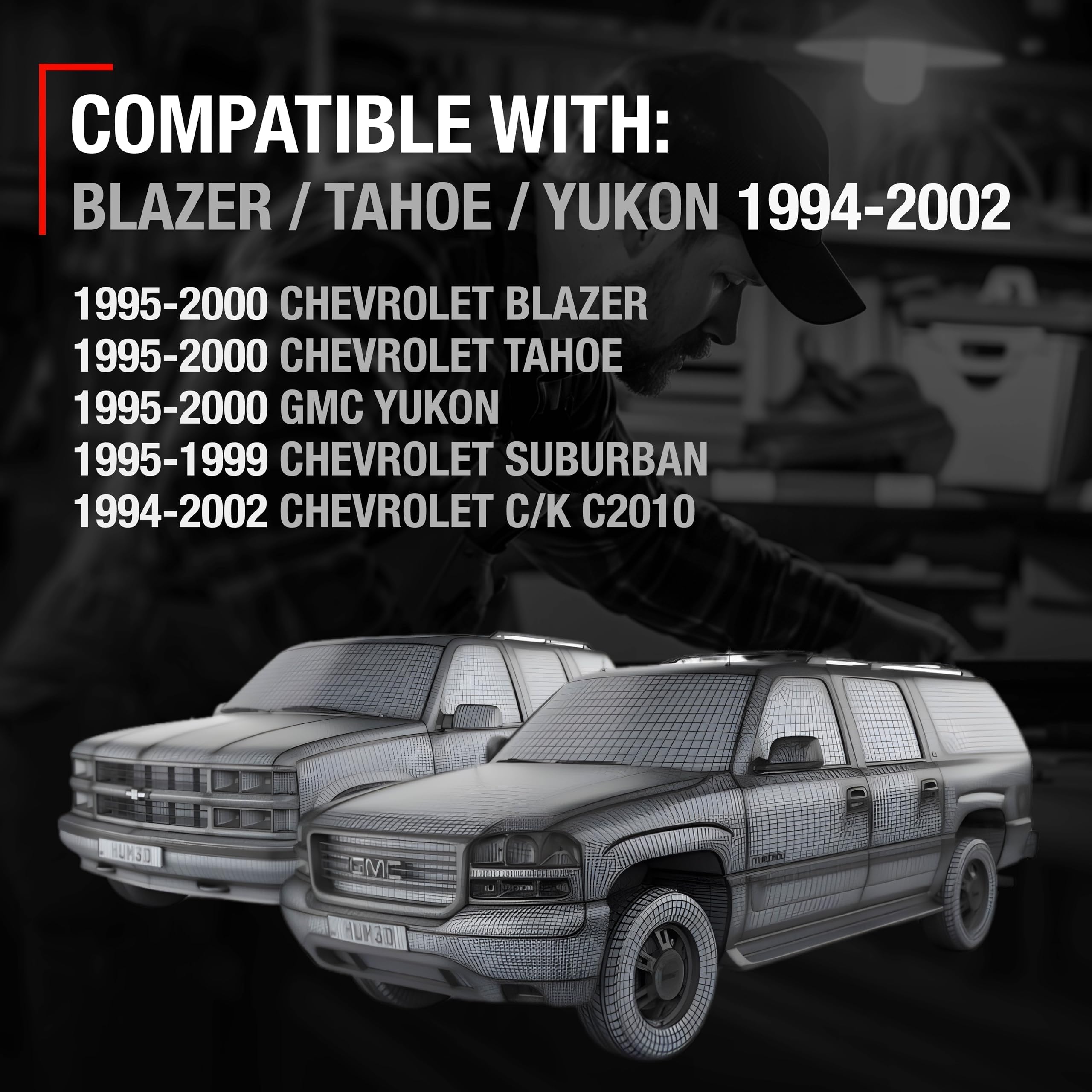 Exterior Front Driver & Passenger Door Handle, Upgraded Metal - Compatible With 1995-2000 Chevrolet Gmc C/K 1500, 2500, 3500, Su