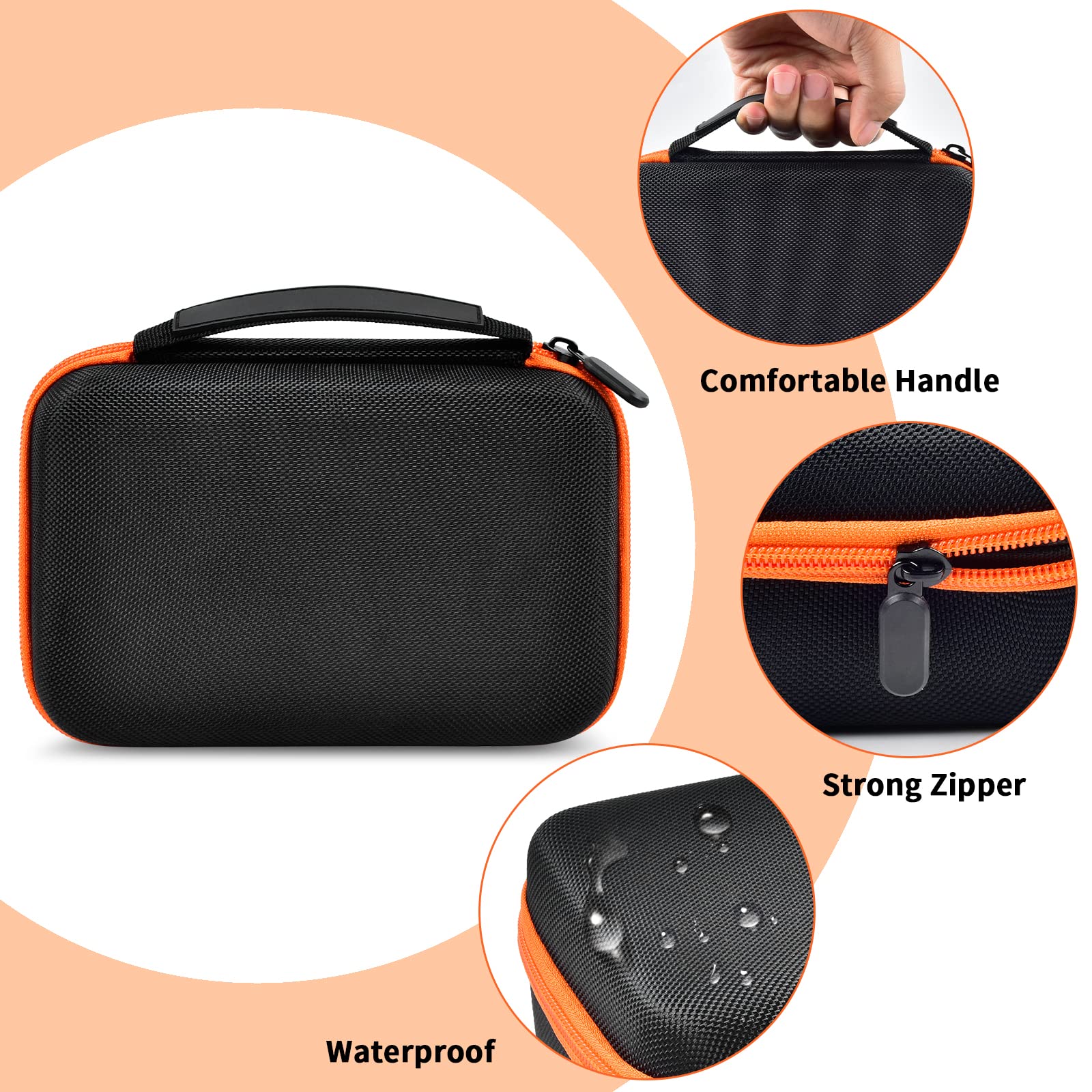 Case Compatible With Skight/For Uabrla Tire Inflator Portable Air Compressor, Car Air Pump Storage Holder For Air Tube, Adapter, Air House, Connector And Accessories (Box Only)-Black