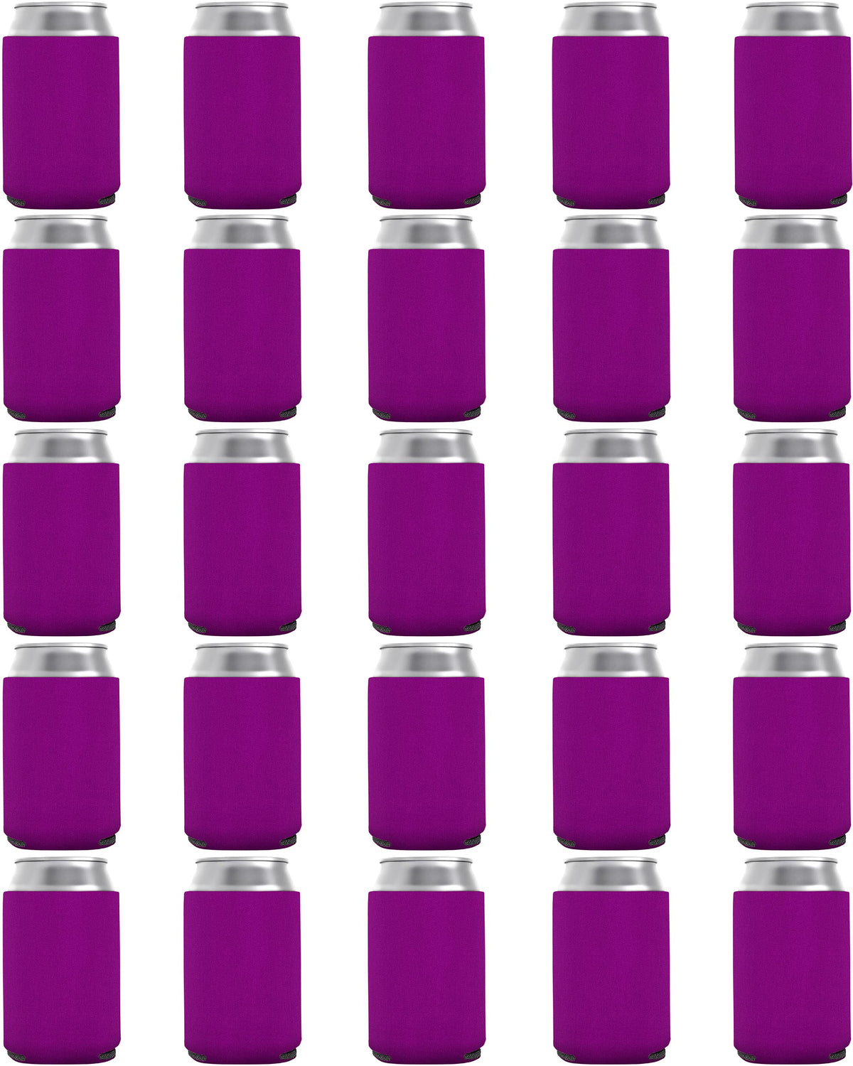 100 Pack Fuchsia Blank Can Cooler Sleeves, Customizable Bulk Sublimation Can Coolers, Extra-Thick Collapsible Drink Insulator Sl
