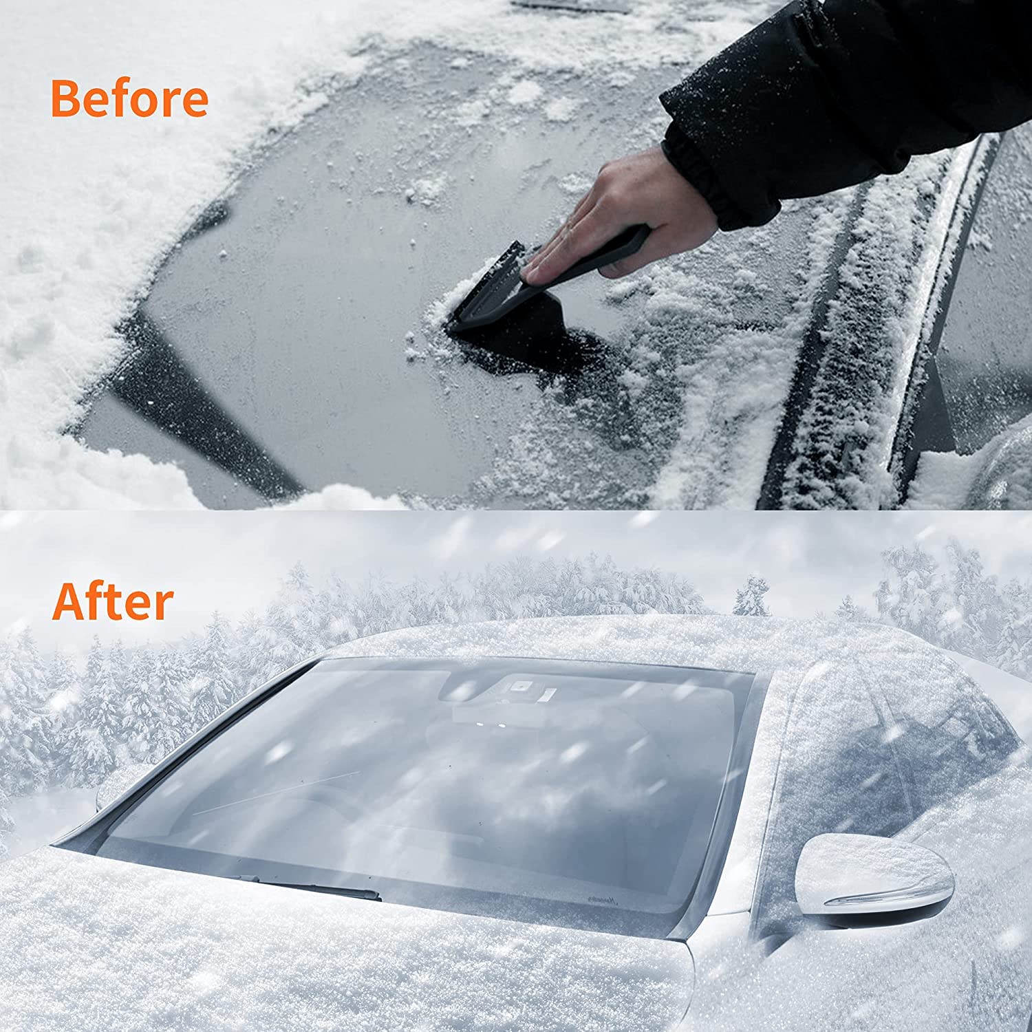 Extra Large Windshield Snow Cover For Ice & Sleet, Weatherproof For Winter, Multiple Anchors, Freeze Protector For Coupe Sedan T