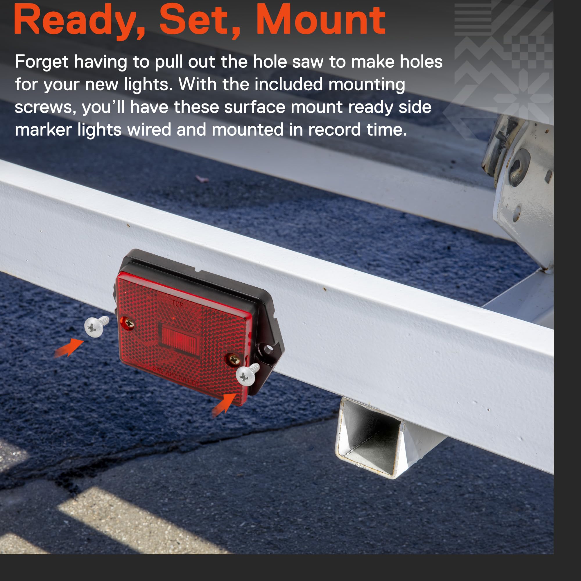 True Mods 4Pc 2X3 3X2 Inch Amber + Red Led Surface Mount Side Marker Clearance Light [Dot Fmvss-108] [Sae Ap2] [Ip67 Waterproof]