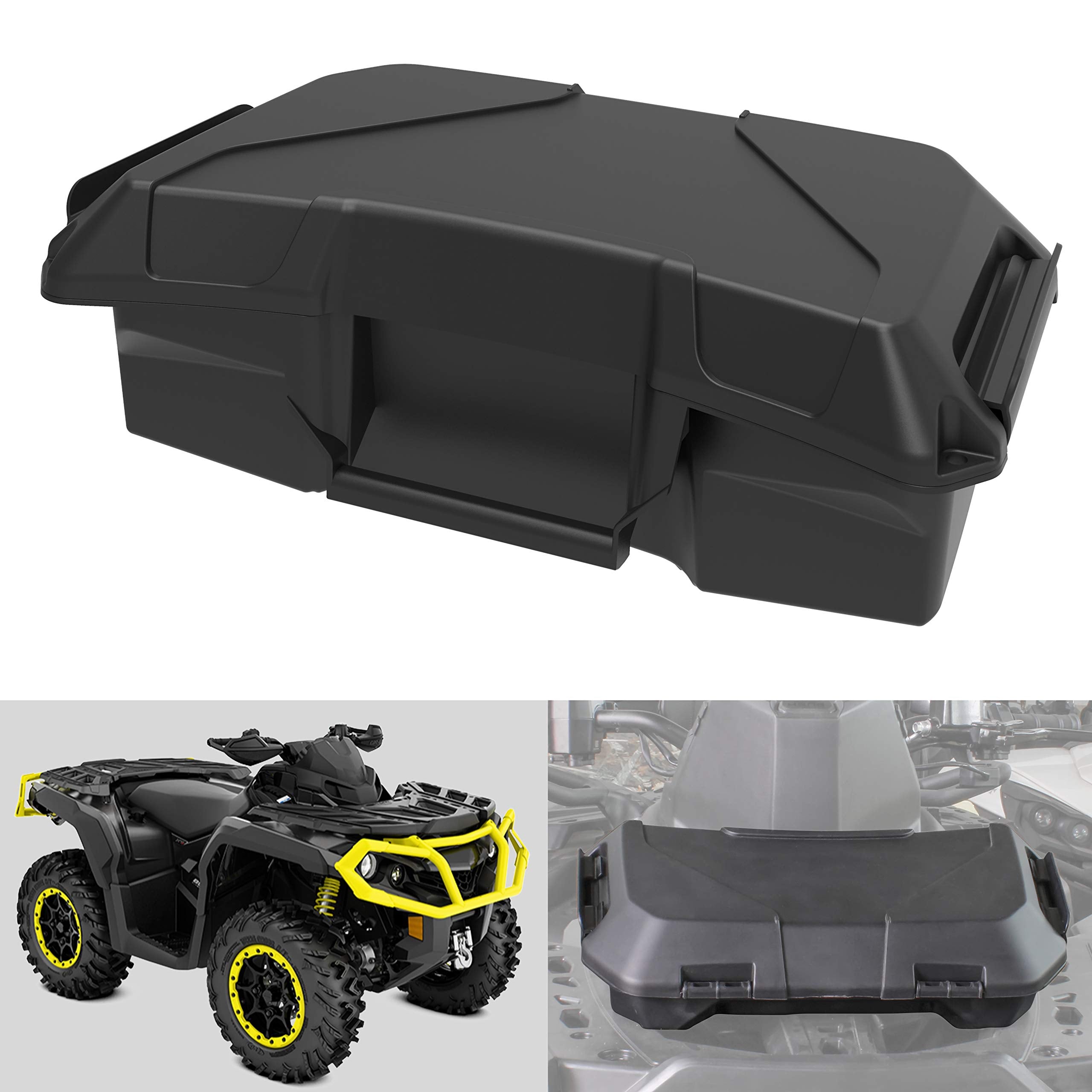 SAUTVS Storage Cargo Box for Can Am Outlander, 2 GAL Front Rear Storage Box Back Seat Rack Storage Cargo Box for Can-Am Outlande