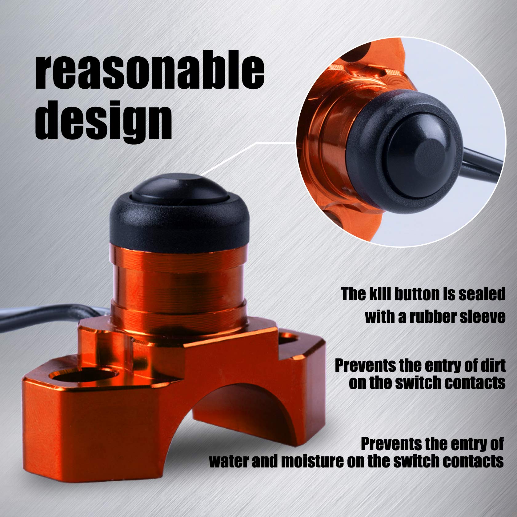 Oraevy Cnc Universal Motorcycle Engine Stop Start Kill Switch Button With Mounting Backplate Compatible With Sx Exc Xcf Duke Lc4