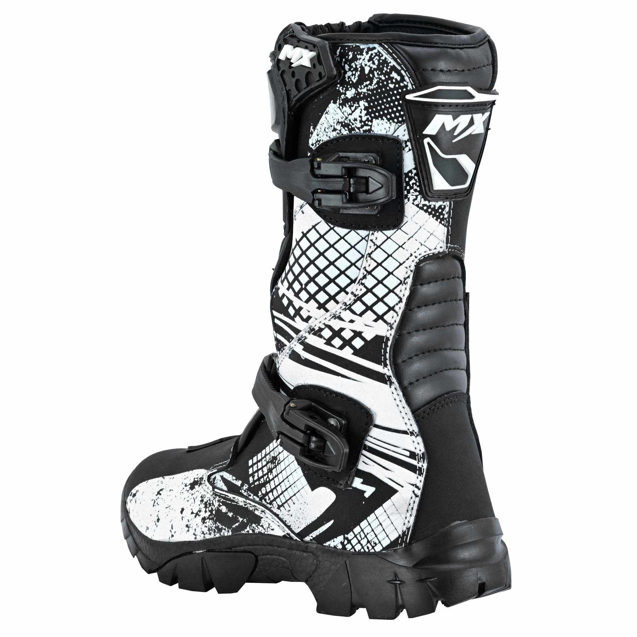 PROFIRST Motorcycle kids boots Motorbike Waterproof shoes Motorcross Dirt Blike Riding Biker Boots for kids (White, USA5)