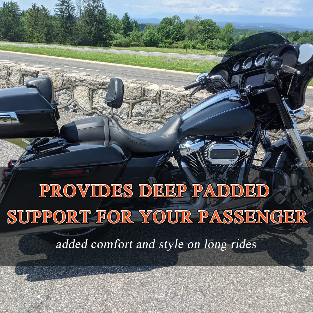 FOVPLUE Backrest Pad,Chopped Razor Tour Pack Backrest Pad for Harley Touring 2014-2024,for CVO Road Glide Road King Street Glide